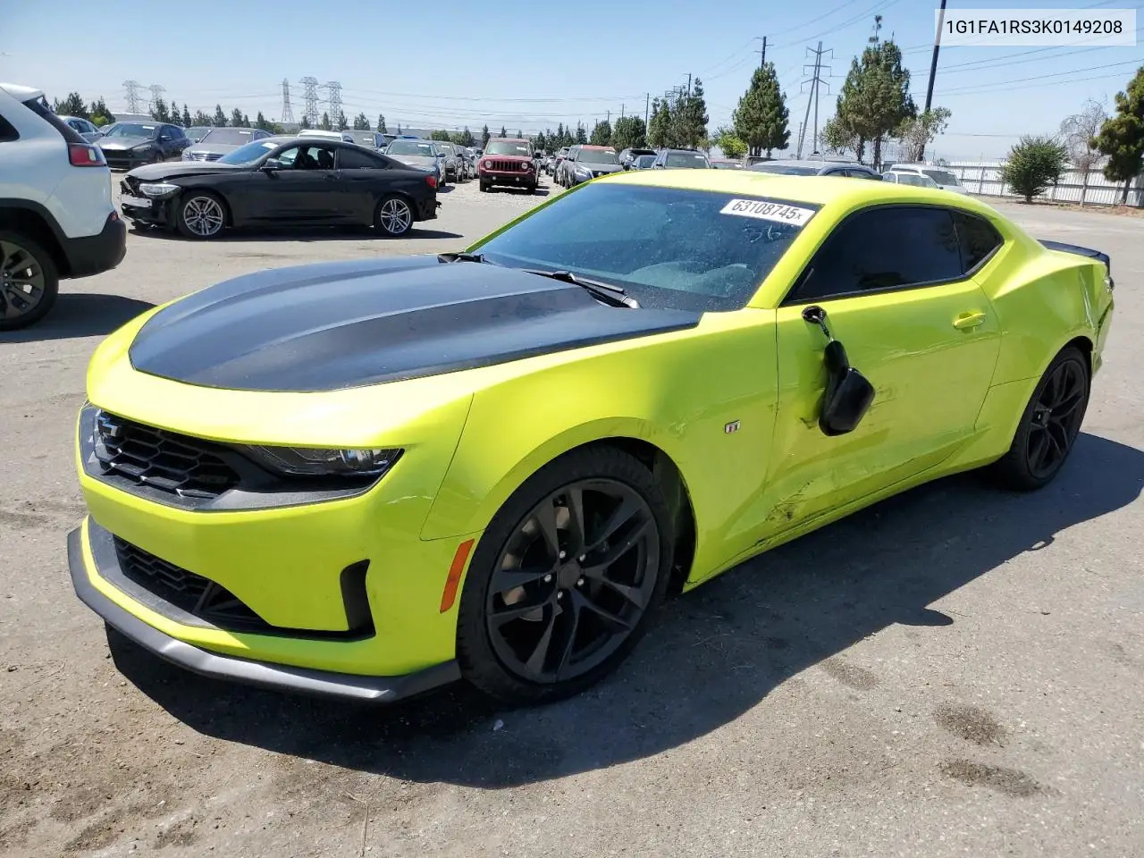 2019 Chevrolet Camaro Ls VIN: 1G1FA1RS3K0149208 Lot: 63108745