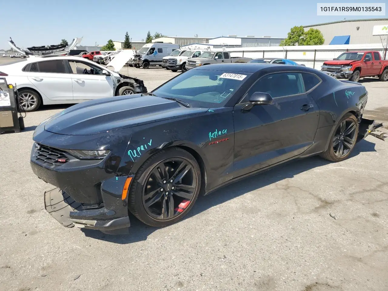 2021 Chevrolet Camaro Ls VIN: 1G1FA1RS9M0135543 Lot: 63147015