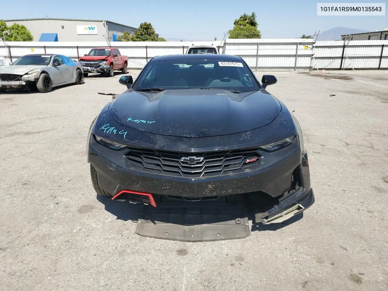 2021 Chevrolet Camaro Ls VIN: 1G1FA1RS9M0135543 Lot: 63147015