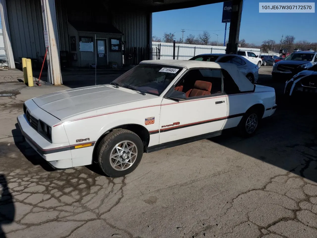 1986 Chevrolet Cavalier Rs VIN: 1G1JE67W3G7172570 Lot: 87169464