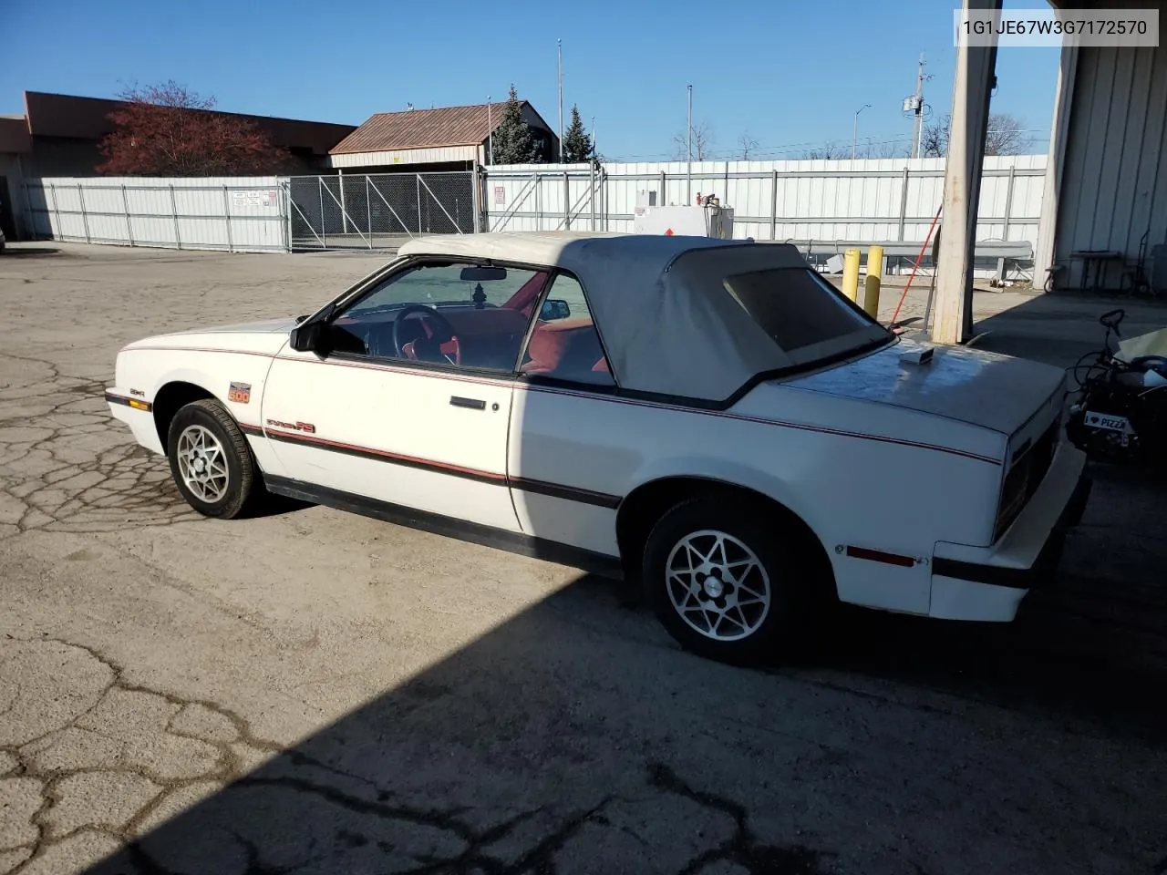 1986 Chevrolet Cavalier Rs VIN: 1G1JE67W3G7172570 Lot: 87169464