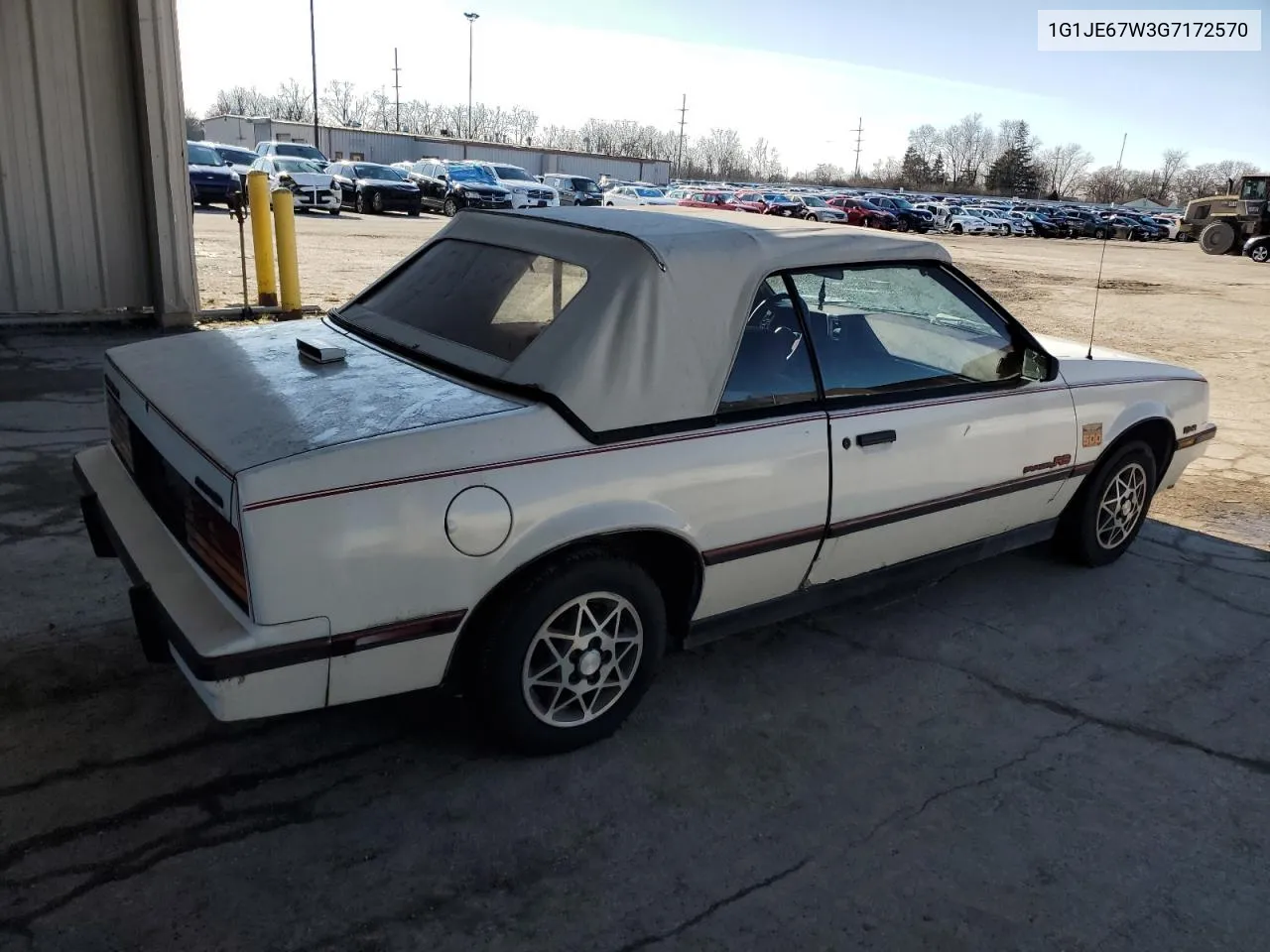 1986 Chevrolet Cavalier Rs VIN: 1G1JE67W3G7172570 Lot: 87169464