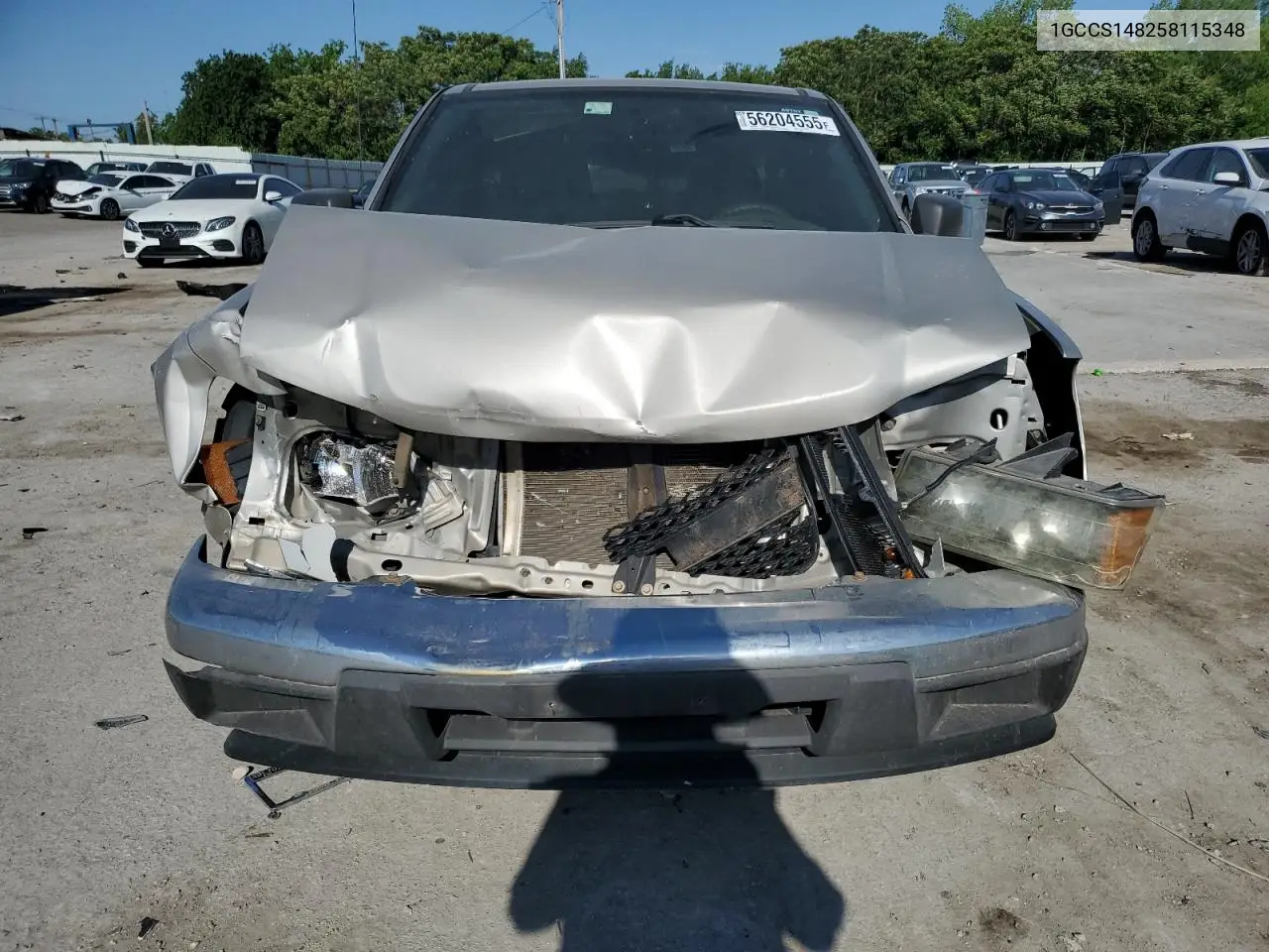 2005 Chevrolet Colorado VIN: 1GCCS148258115348 Lot: 56204555