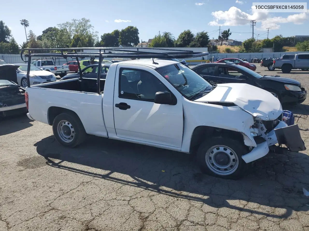 2012 Chevrolet Colorado VIN: 1GCCSBF9XC8145058 Lot: 57133065
