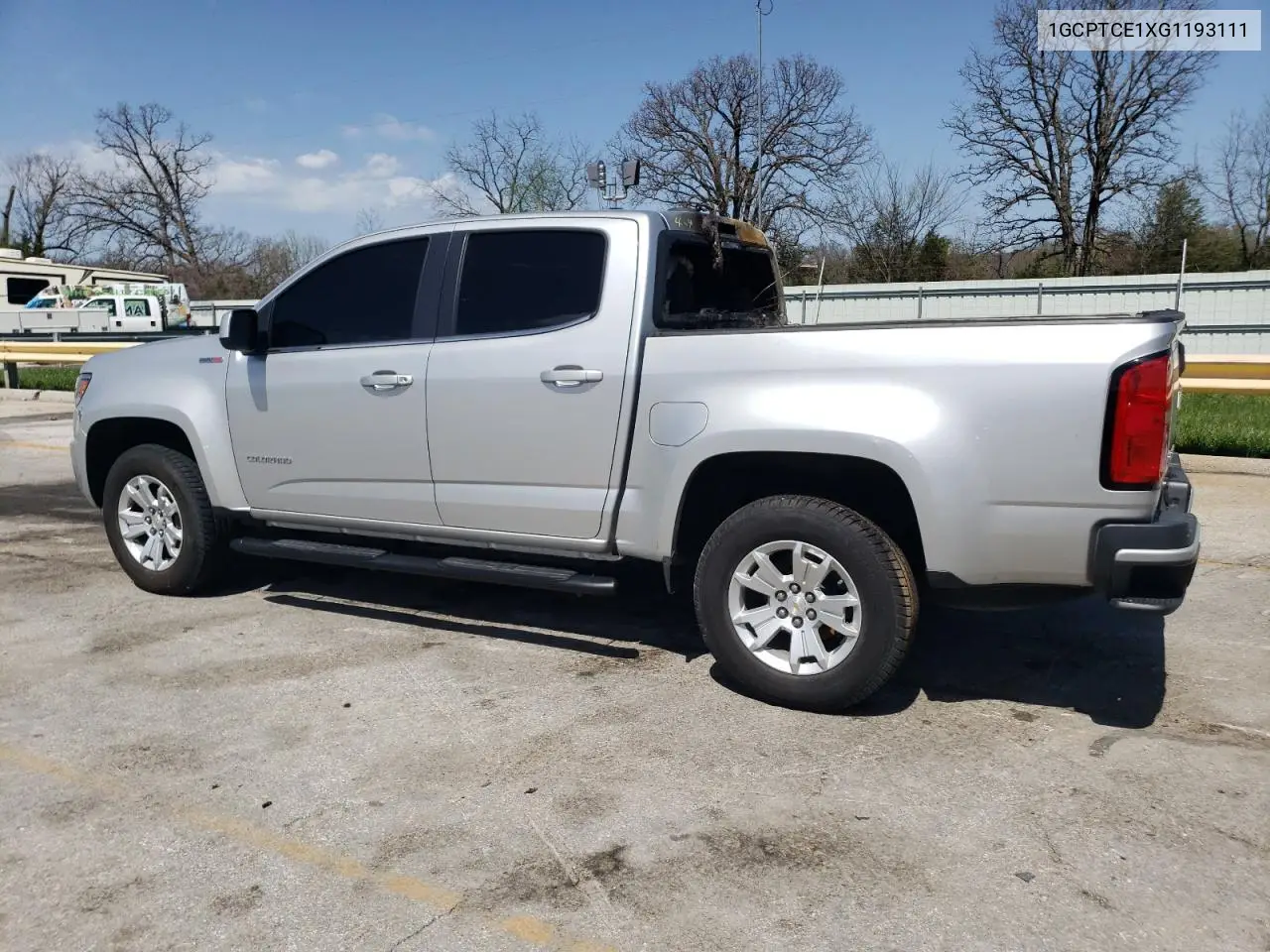 2016 Chevrolet Colorado Lt VIN: 1GCPTCE1XG1193111 Lot: 52513705