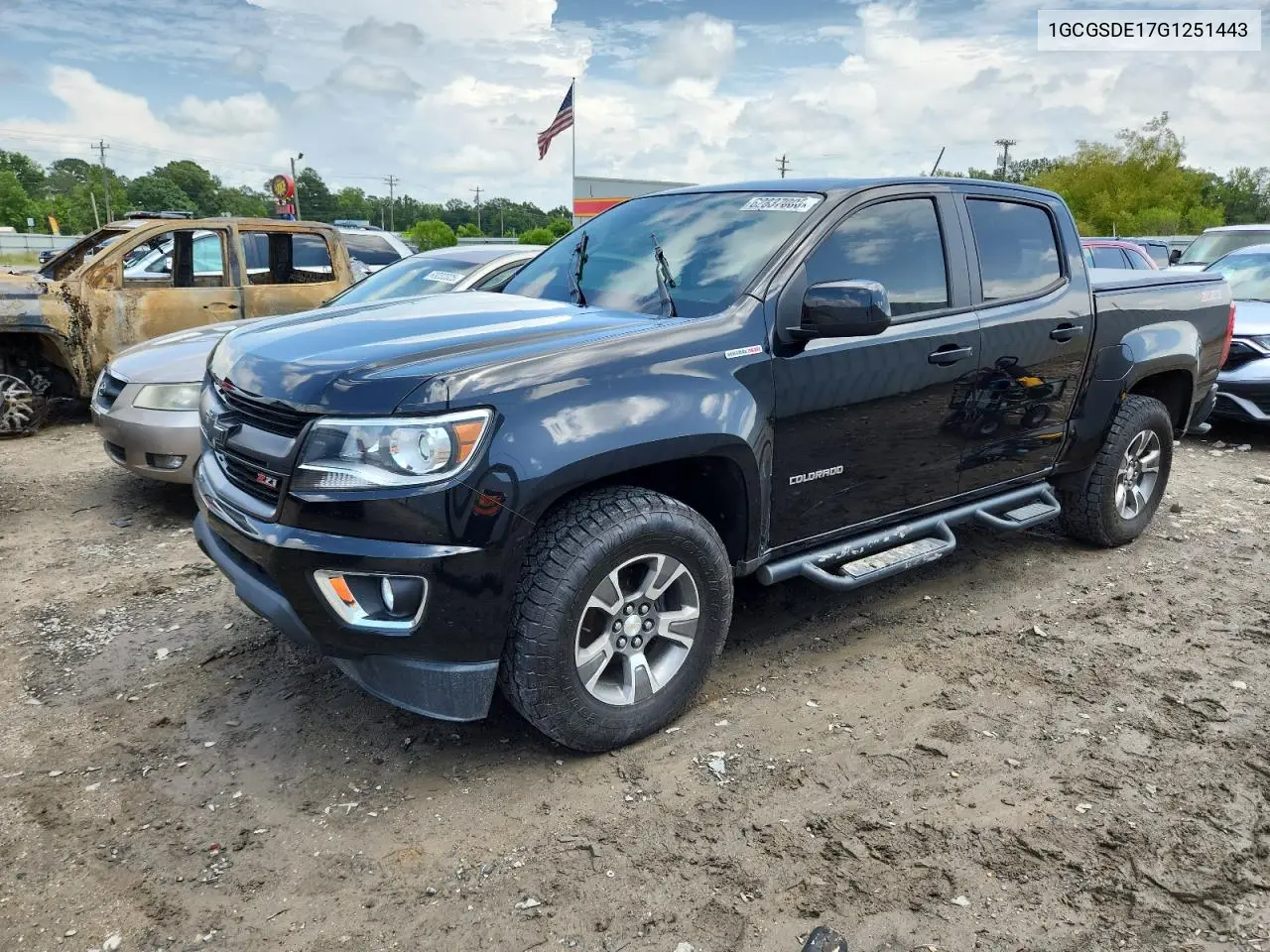 2016 Chevrolet Colorado Z71 VIN: 1GCGSDE17G1251443 Lot: 62837005