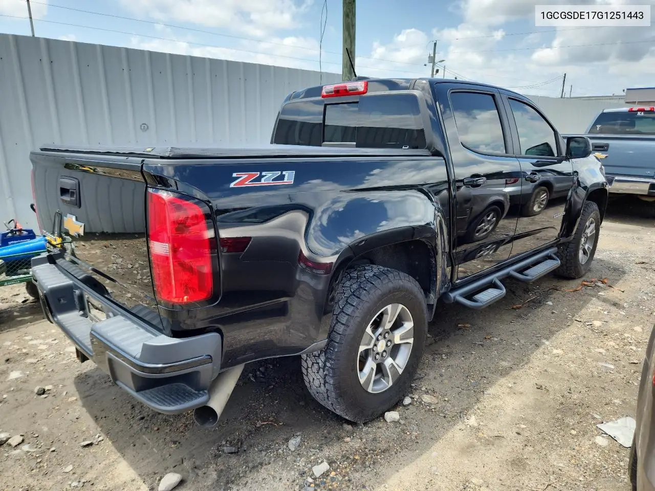 2016 Chevrolet Colorado Z71 VIN: 1GCGSDE17G1251443 Lot: 62837005