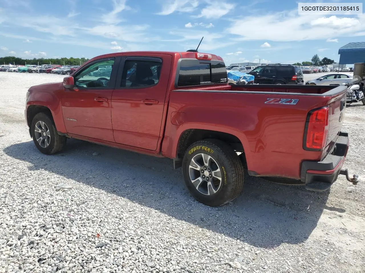 2016 Chevrolet Colorado Z71 VIN: 1GCGTDE32G1185415 Lot: 62861295