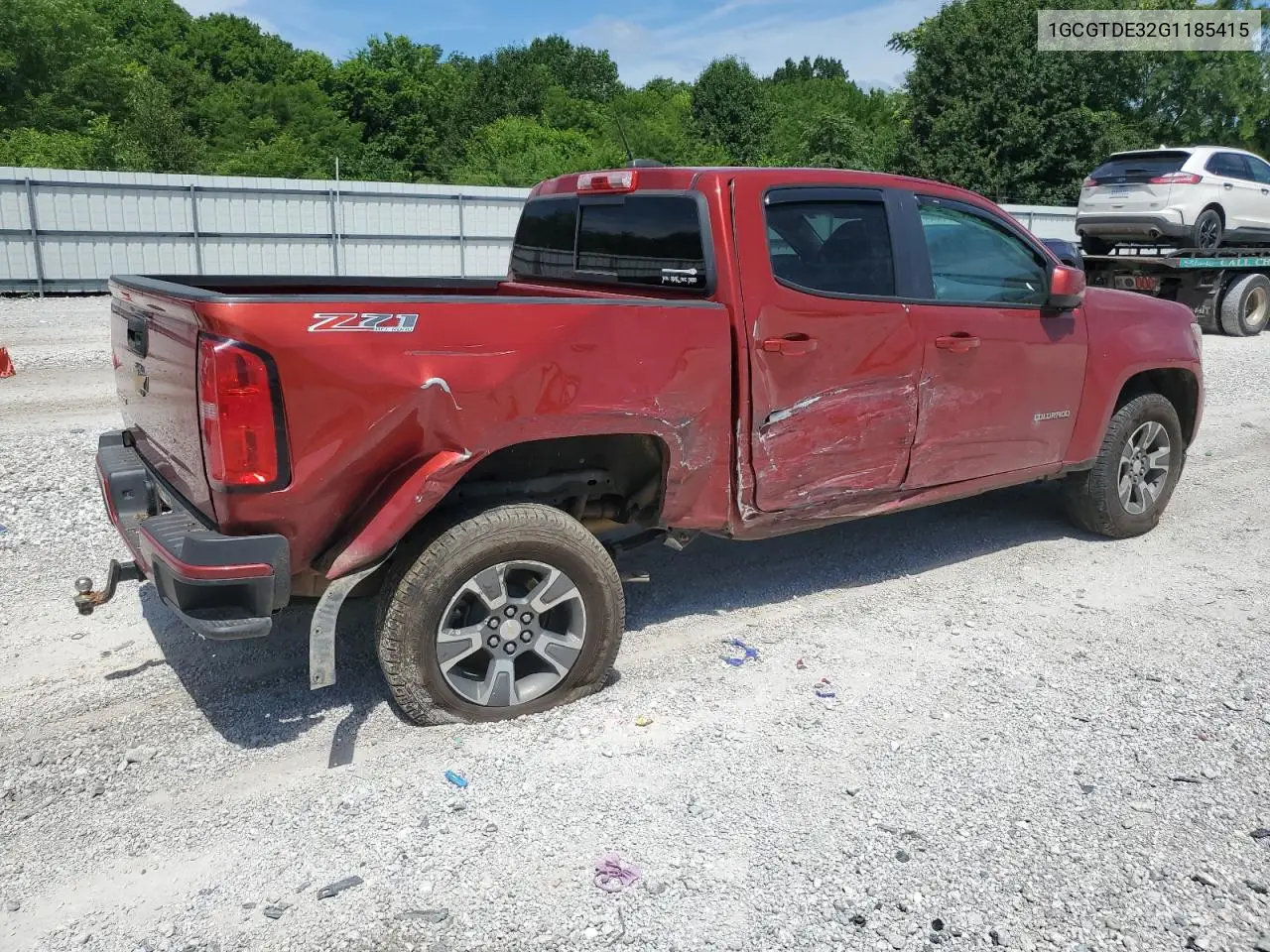 2016 Chevrolet Colorado Z71 VIN: 1GCGTDE32G1185415 Lot: 62861295