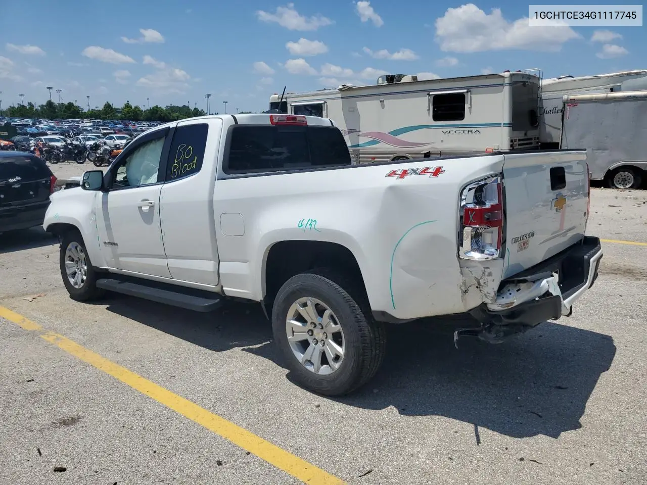 2016 Chevrolet Colorado Lt VIN: 1GCHTCE34G1117745 Lot: 62923215