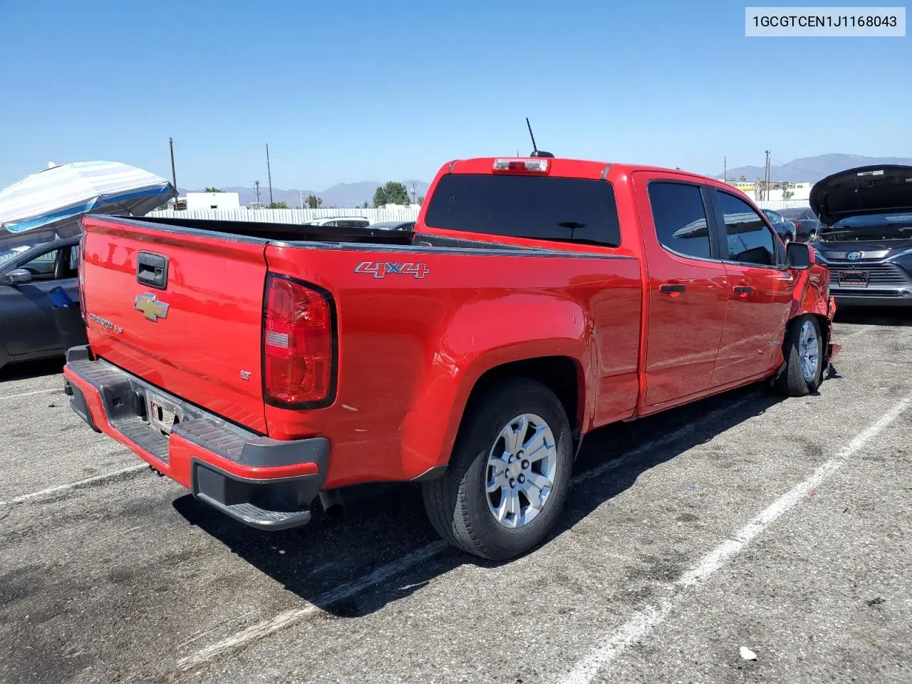 2018 Chevrolet Colorado Lt VIN: 1GCGTCEN1J1168043 Lot: 66343435