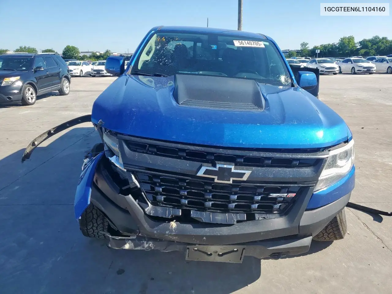 2020 Chevrolet Colorado Zr2 VIN: 1GCGTEEN6L1104160 Lot: 56140705