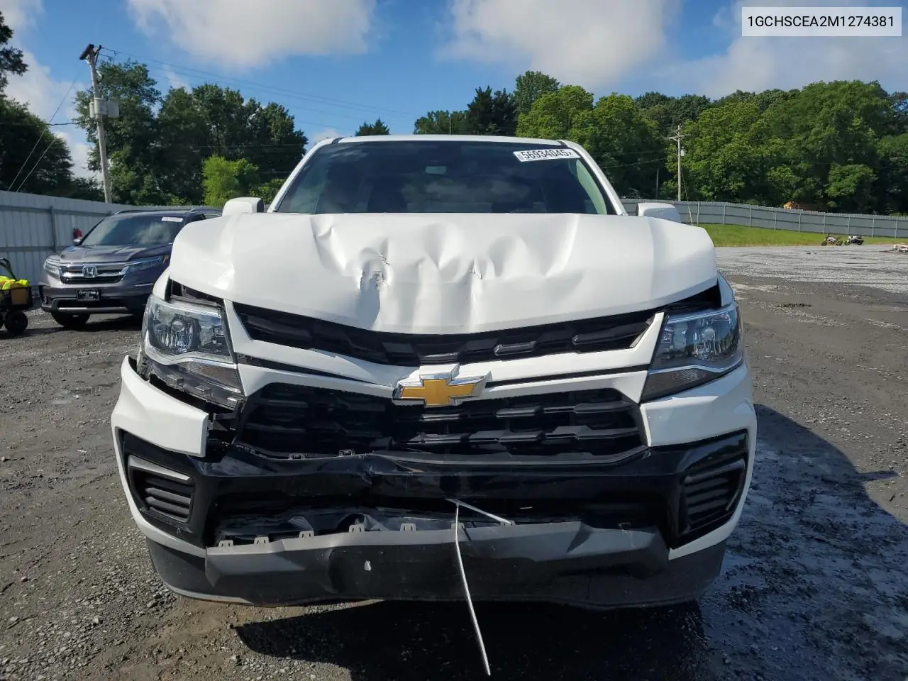 2021 Chevrolet Colorado Lt VIN: 1GCHSCEA2M1274381 Lot: 56934045
