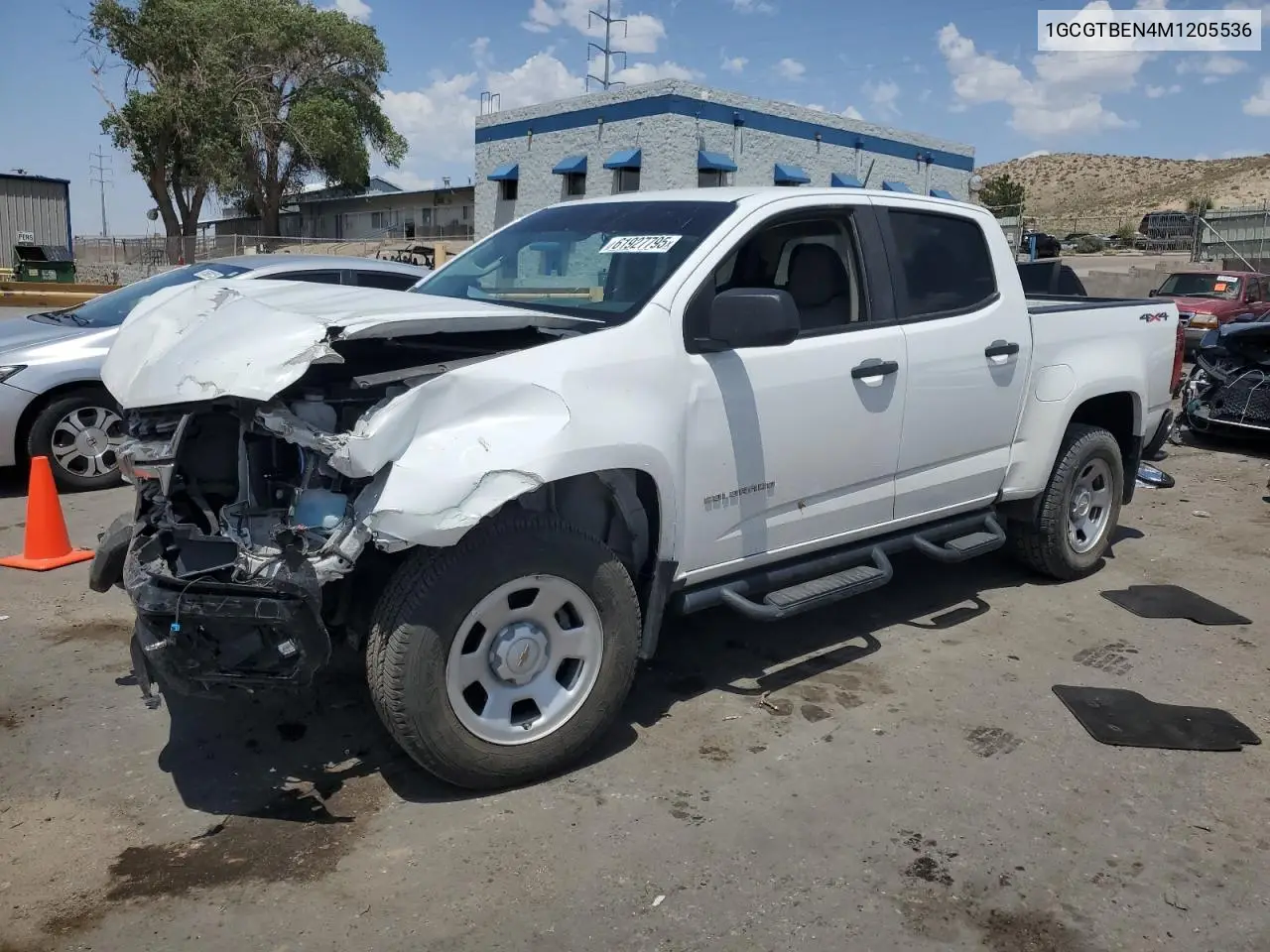 2021 Chevrolet Colorado VIN: 1GCGTBEN4M1205536 Lot: 61927795