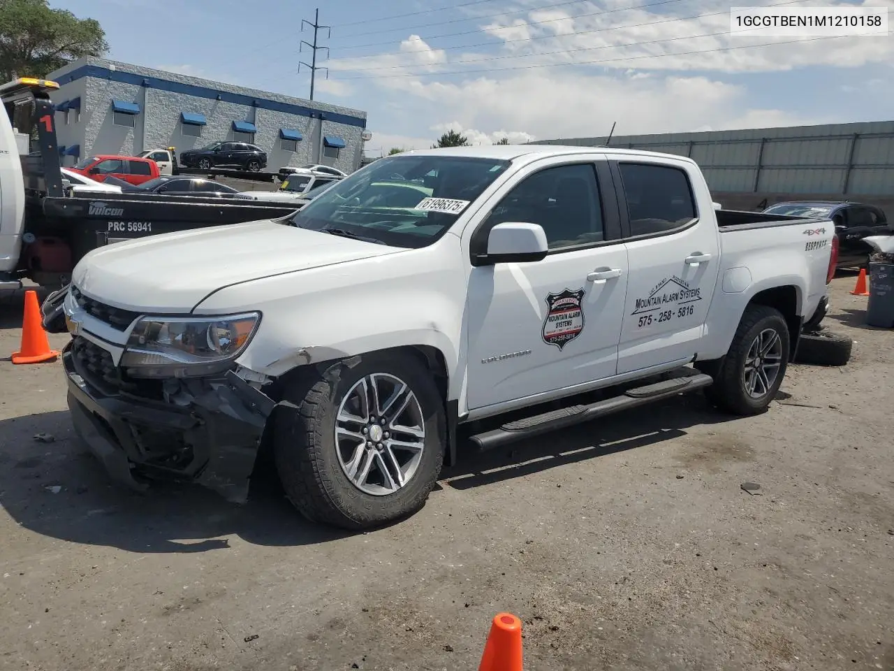 2021 Chevrolet Colorado VIN: 1GCGTBEN1M1210158 Lot: 61996375
