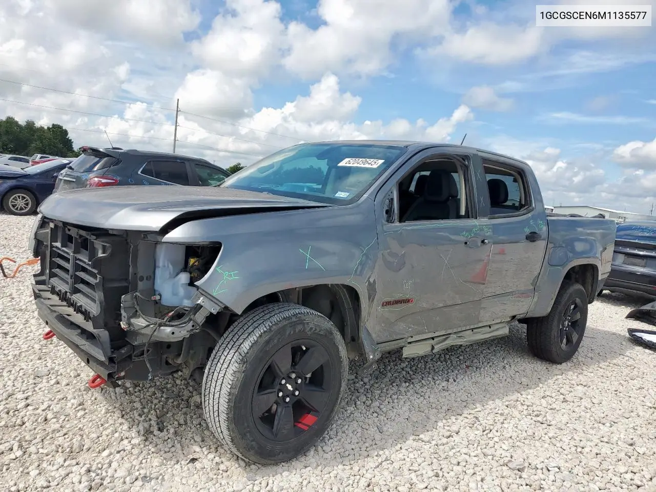 2021 Chevrolet Colorado Lt VIN: 1GCGSCEN6M1135577 Lot: 62049645