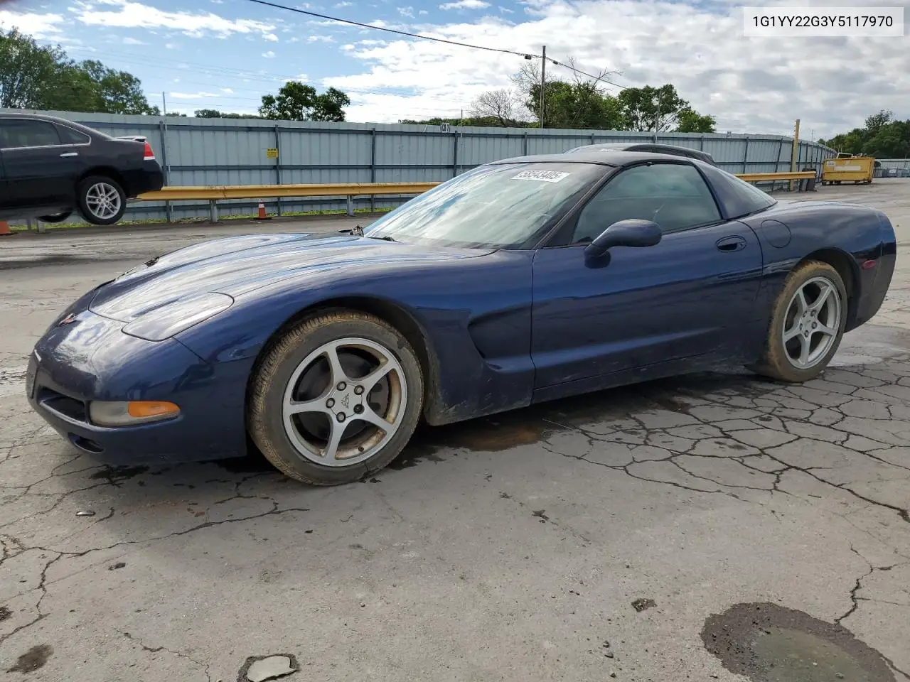 2000 Chevrolet Corvette VIN: 1G1YY22G3Y5117970 Lot: 58543405