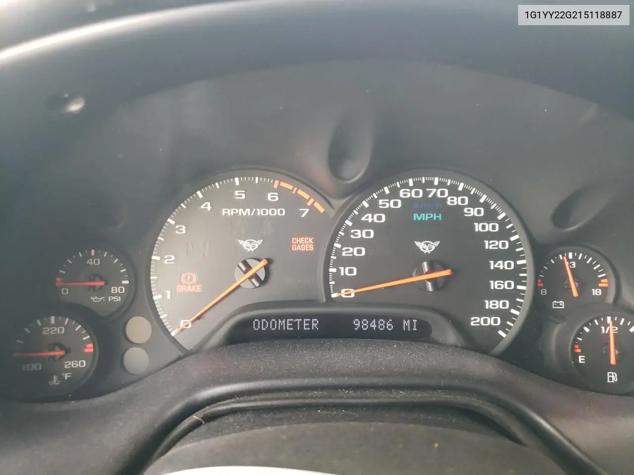 2001 Chevrolet Corvette VIN: 1G1YY22G215118887 Lot: 62317835