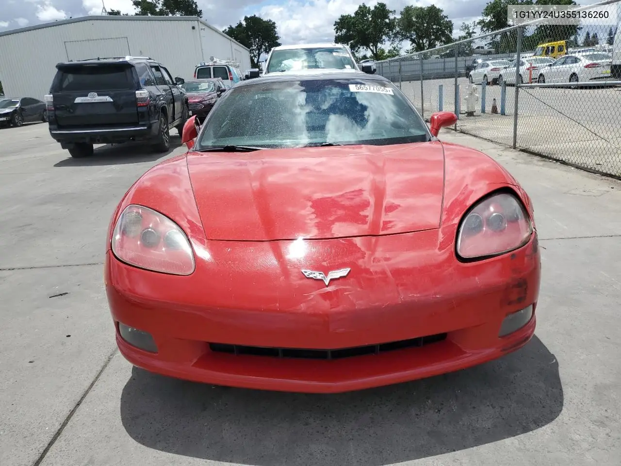2005 Chevrolet Corvette VIN: 1G1YY24U355136260 Lot: 56577055