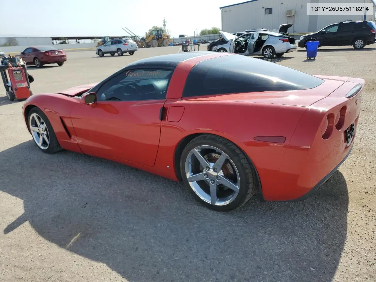 2007 Chevrolet Corvette VIN: 1G1YY26U575118214 Lot: 62589135