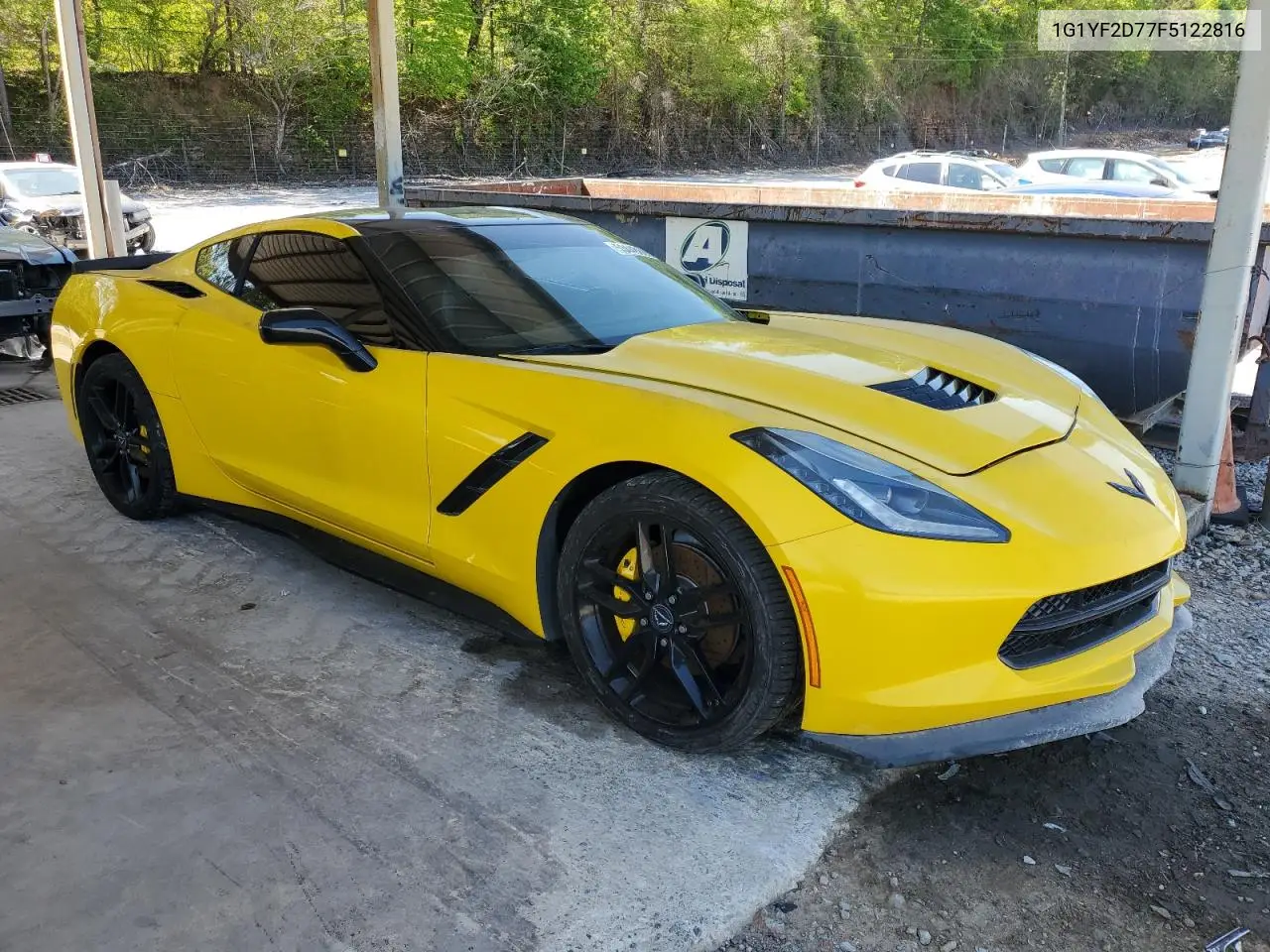 2015 Chevrolet Corvette Stingray 3Lt VIN: 1G1YF2D77F5122816 Lot: 53448665