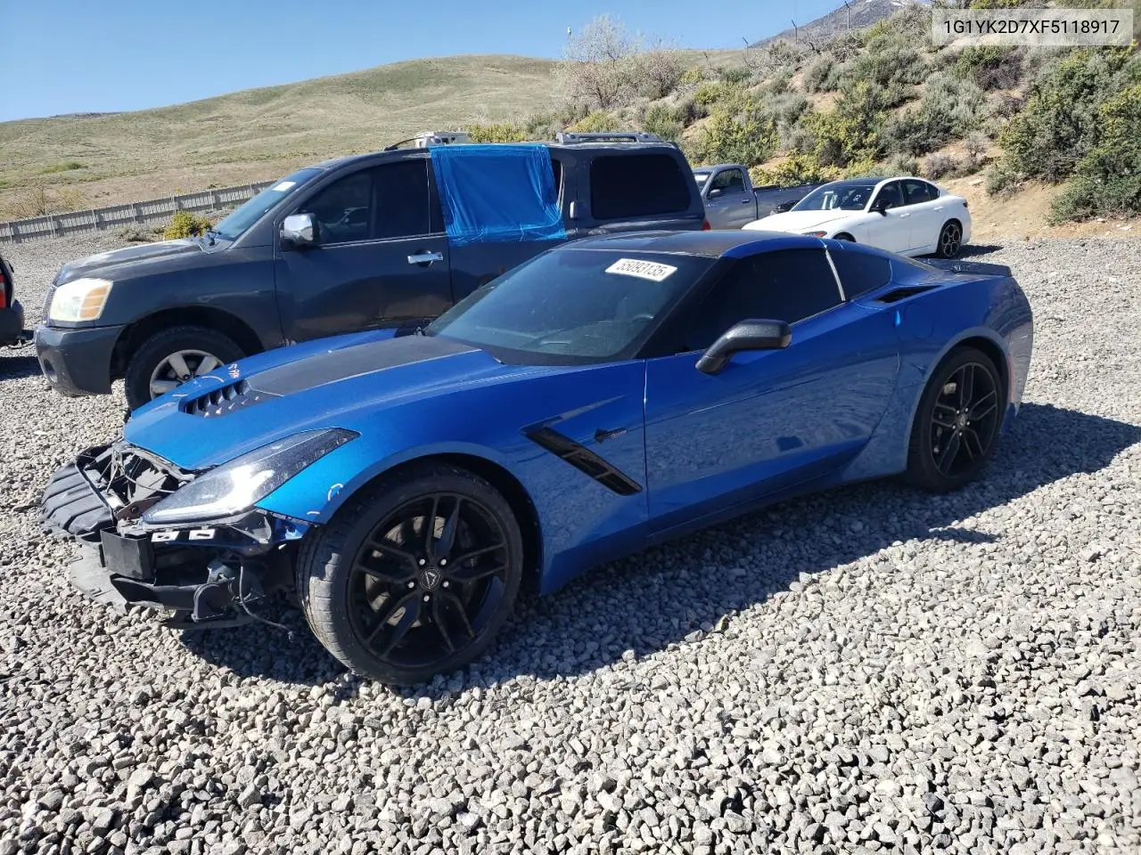2015 Chevrolet Corvette Stingray Z51 2Lt VIN: 1G1YK2D7XF5118917 Lot: 55093135
