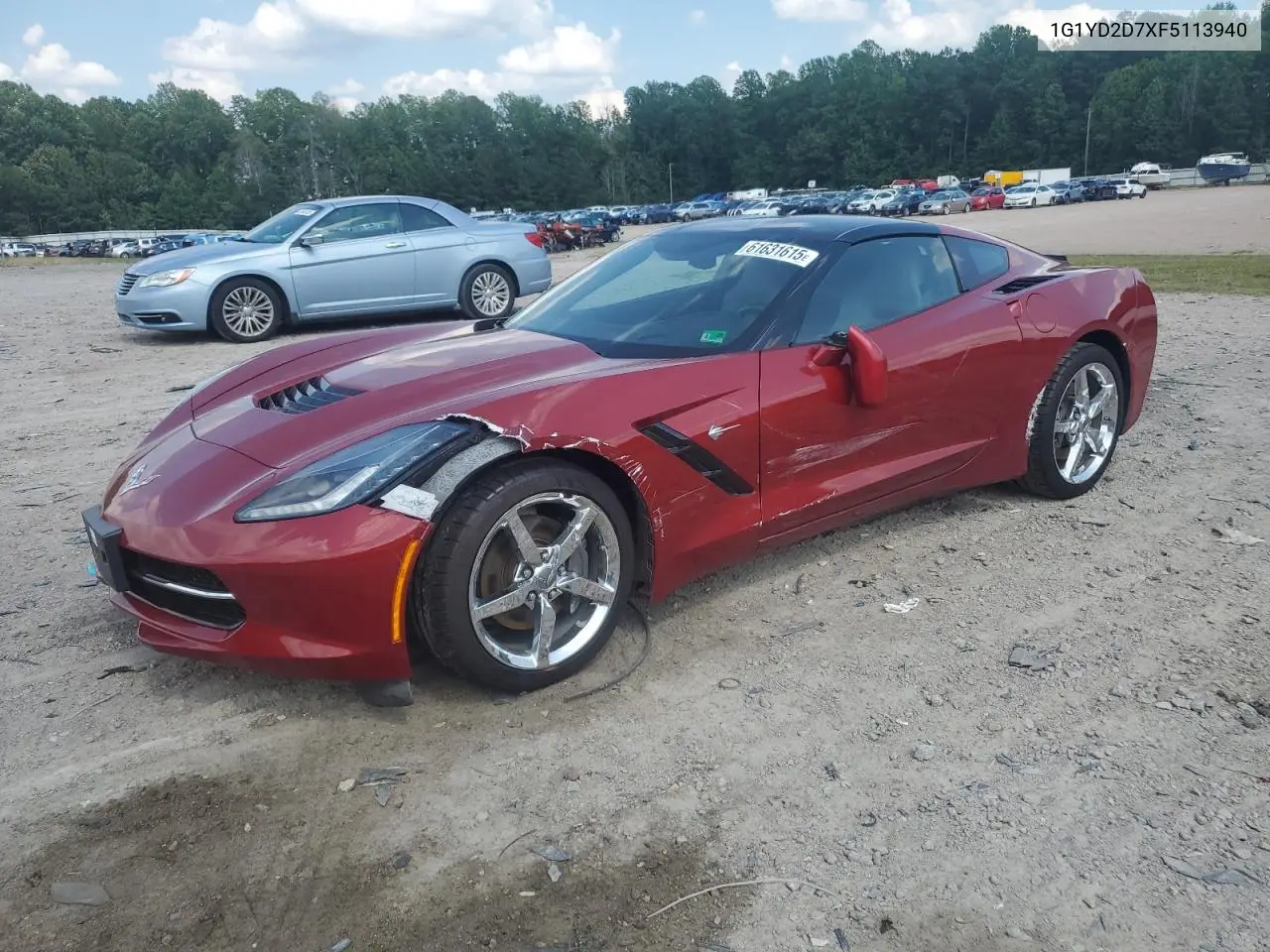 2015 Chevrolet Corvette Stingray 2Lt VIN: 1G1YD2D7XF5113940 Lot: 61631615
