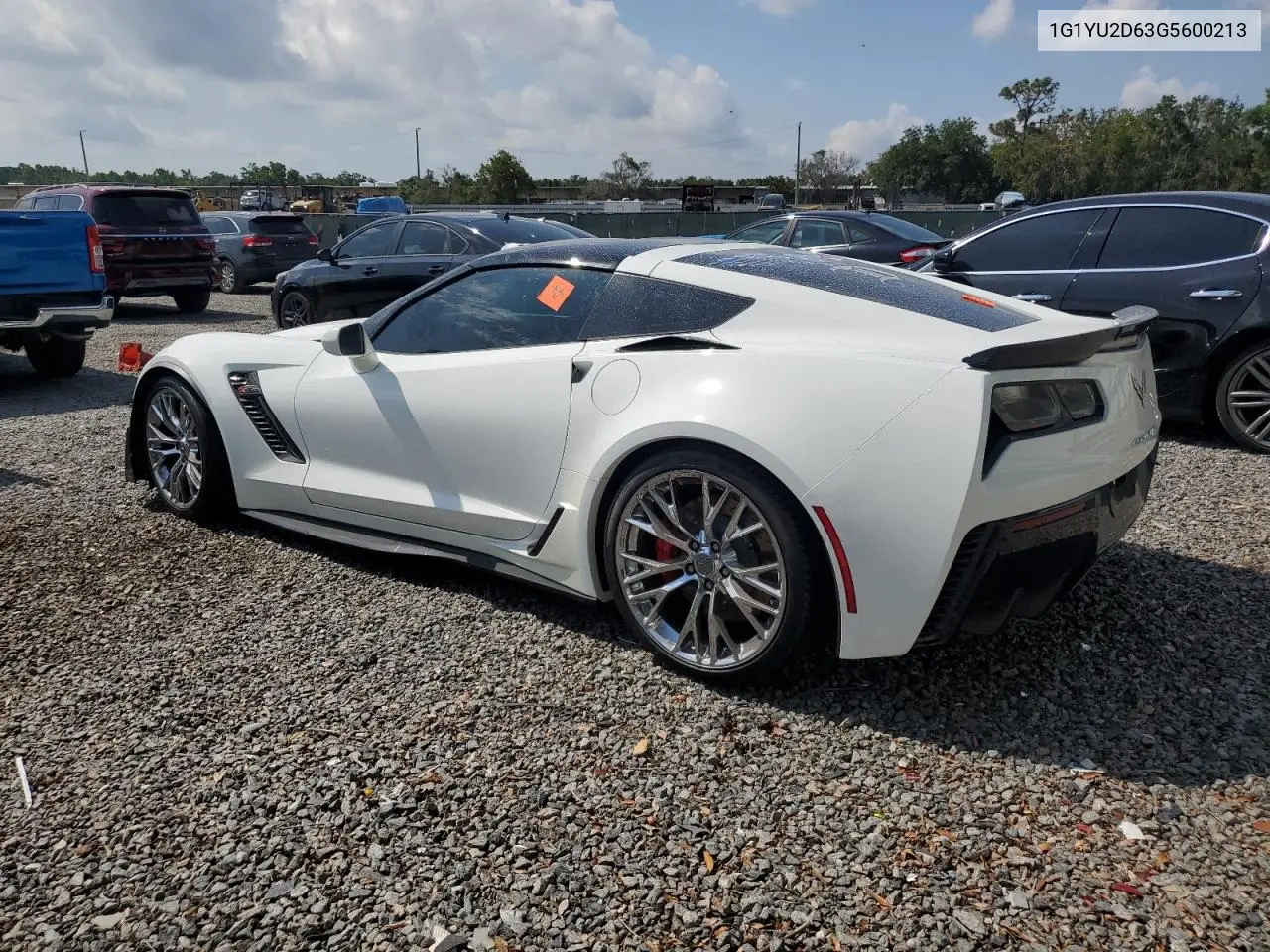 2016 Chevrolet Corvette Z06 3Lz VIN: 1G1YU2D63G5600213 Lot: 55493685