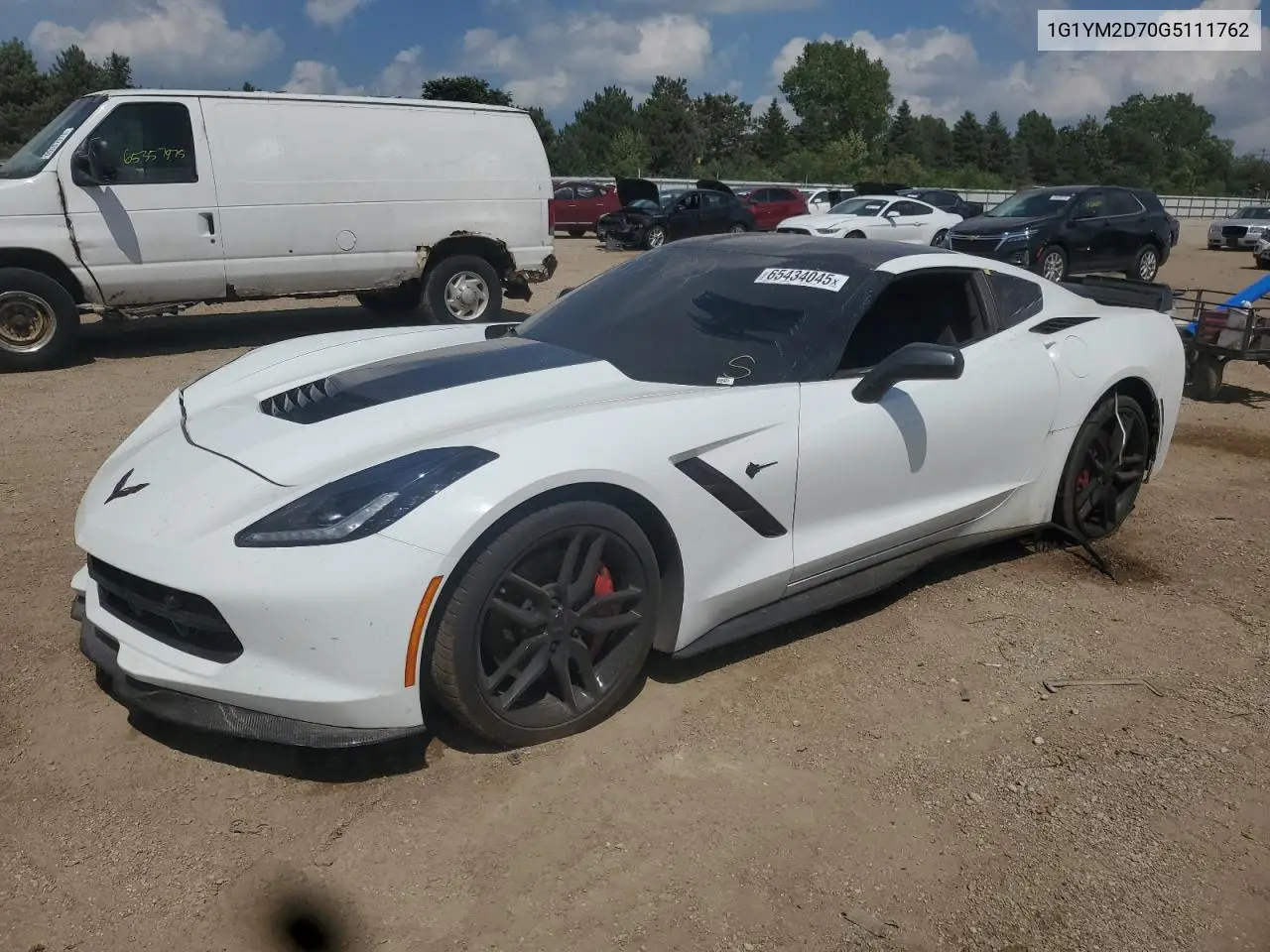 2016 Chevrolet Corvette Stingray Z51 3Lt VIN: 1G1YM2D70G5111762 Lot: 65434045