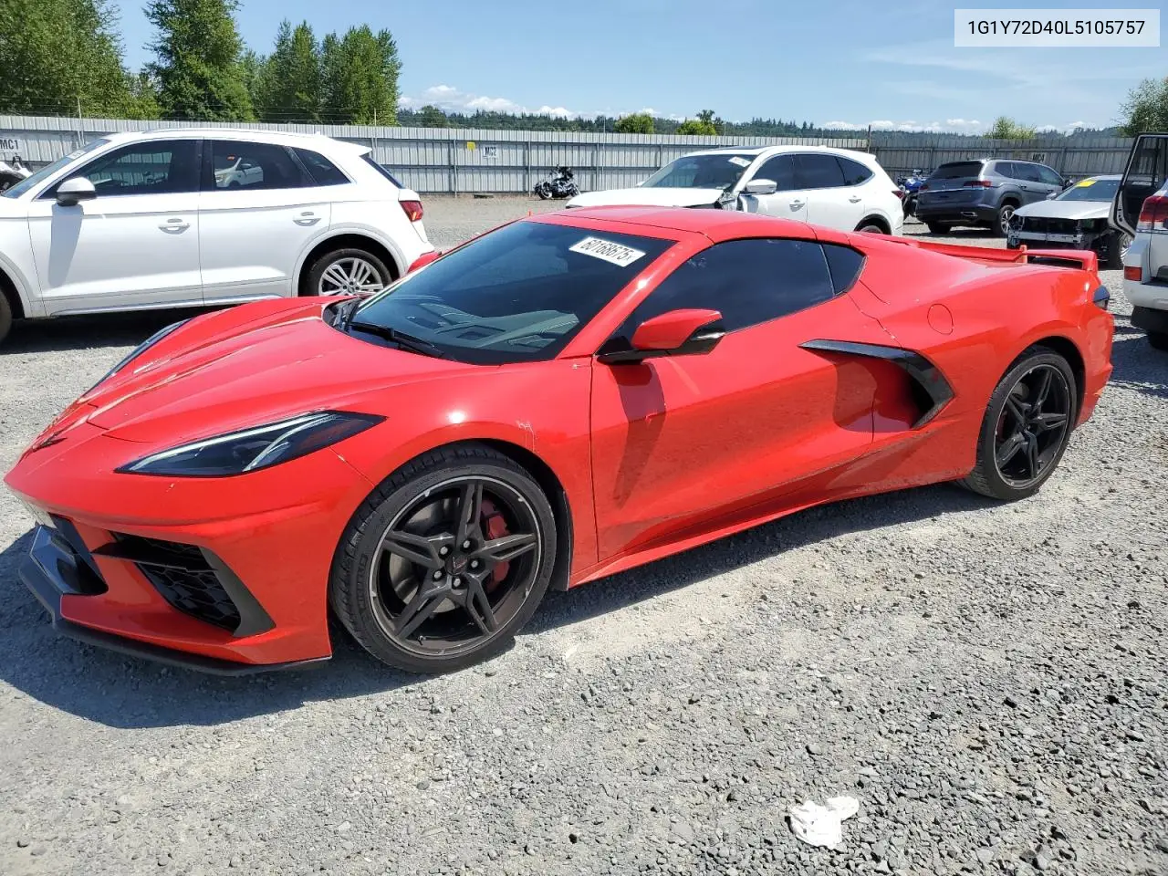 2020 Chevrolet Corvette Stingray 2Lt VIN: 1G1Y72D40L5105757 Lot: 60168675