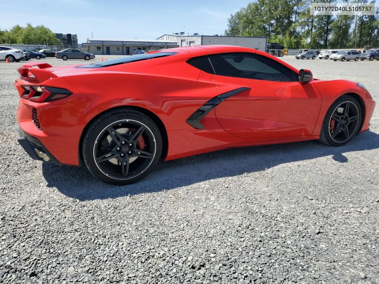 2020 Chevrolet Corvette Stingray 2Lt VIN: 1G1Y72D40L5105757 Lot: 60168675