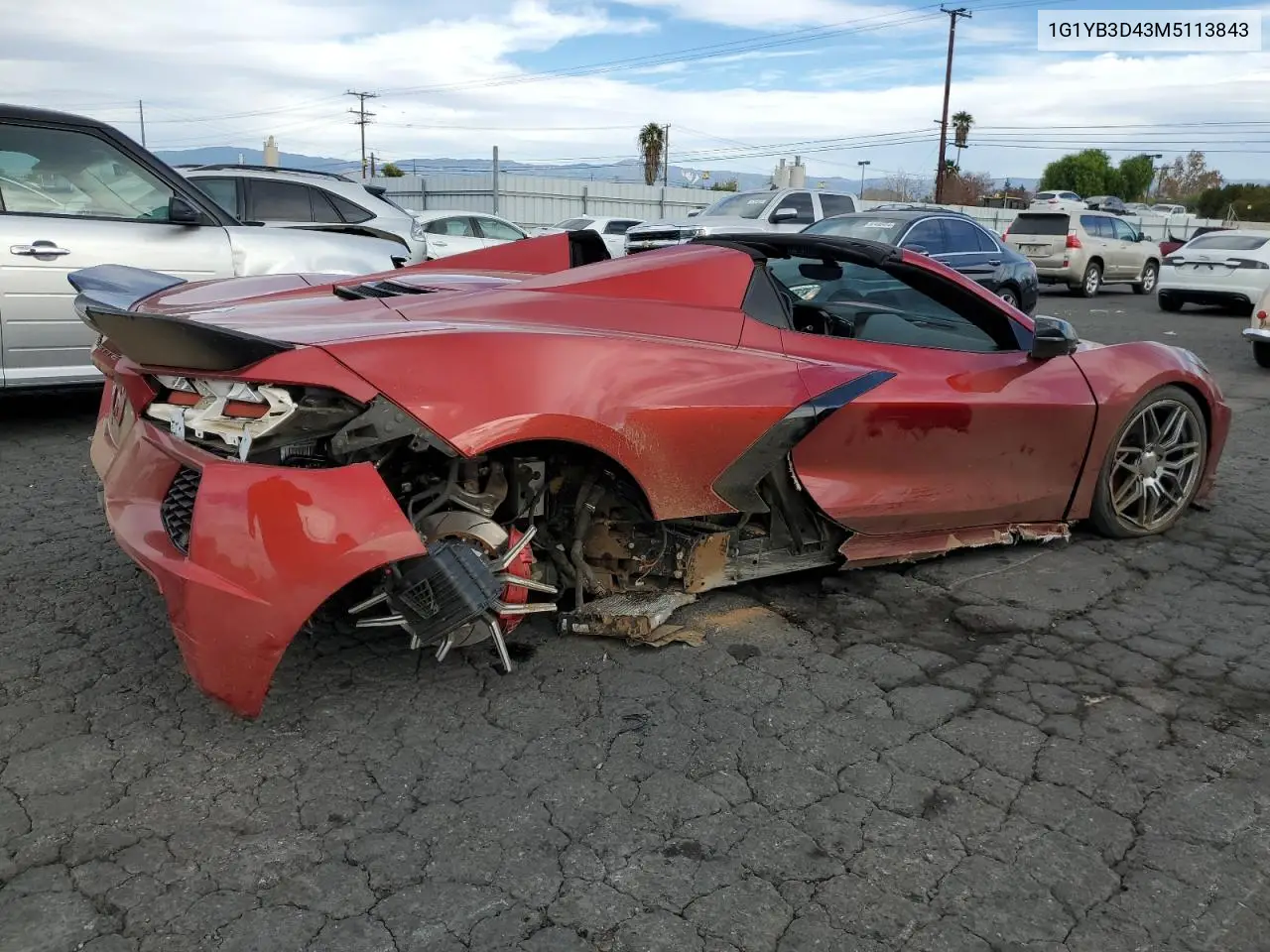 2021 Chevrolet Corvette Stingray 2Lt VIN: 1G1YB3D43M5113843 Lot: 41469765