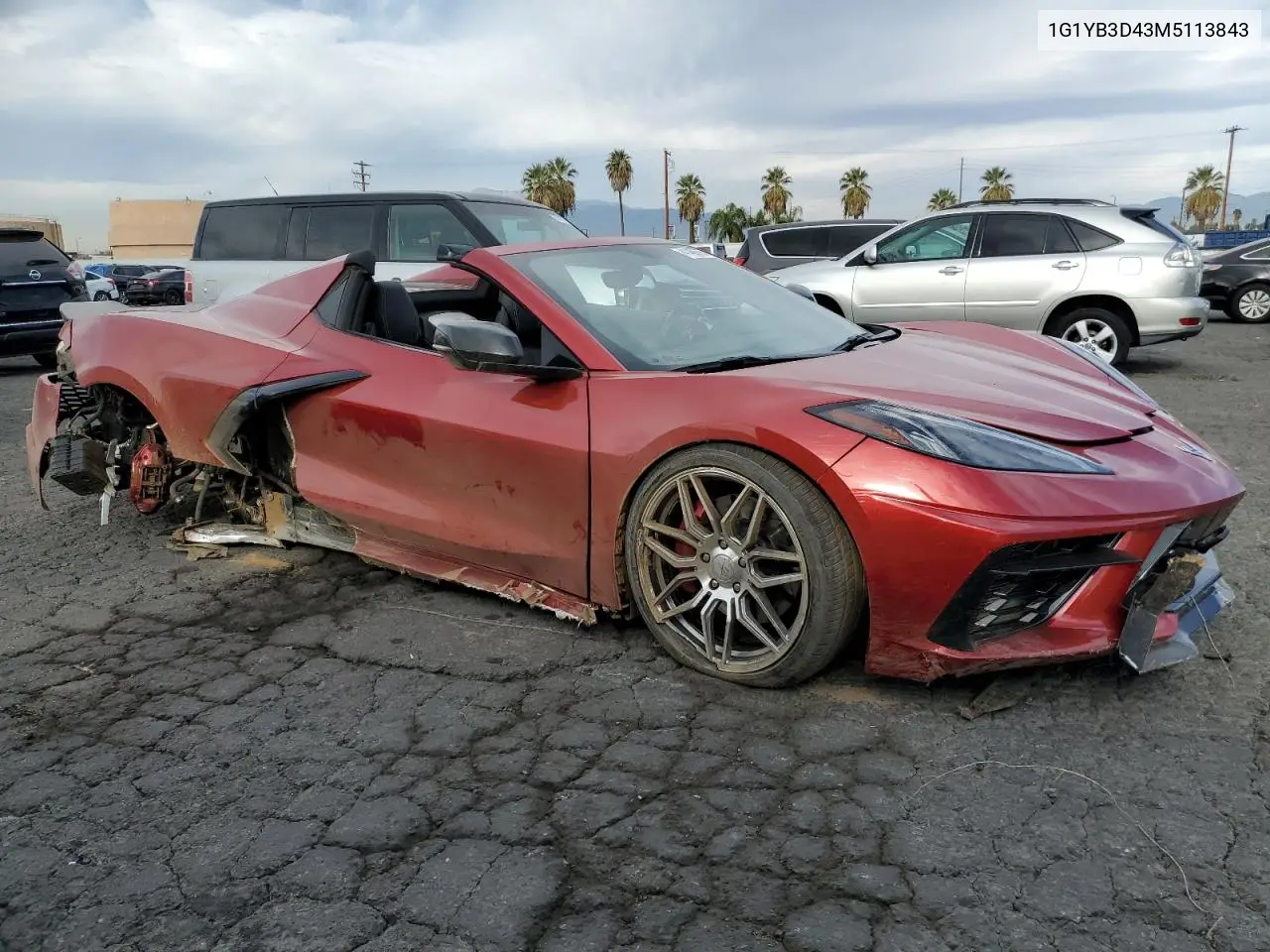 2021 Chevrolet Corvette Stingray 2Lt VIN: 1G1YB3D43M5113843 Lot: 41469765