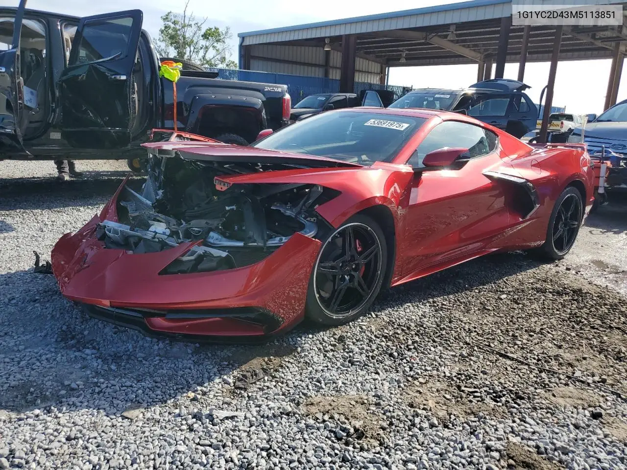 2021 Chevrolet Corvette Stingray 3Lt VIN: 1G1YC2D43M5113851 Lot: 53691975