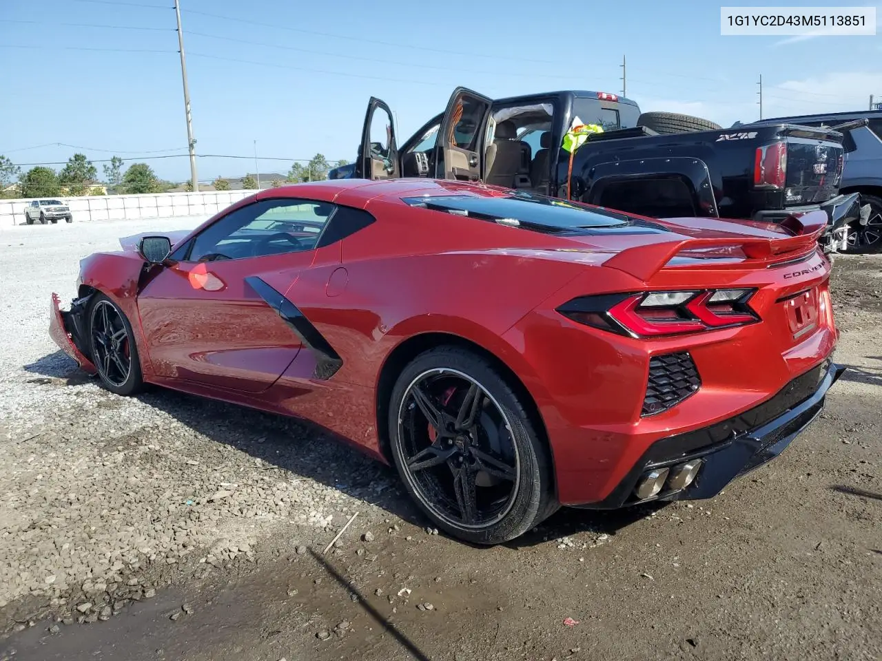 2021 Chevrolet Corvette Stingray 3Lt VIN: 1G1YC2D43M5113851 Lot: 53691975
