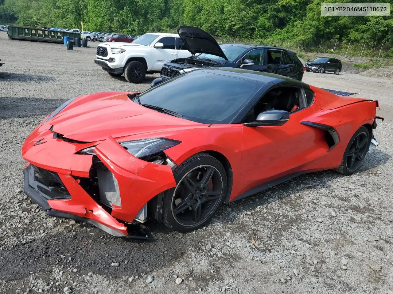 2021 Chevrolet Corvette Stingray 2Lt VIN: 1G1YB2D46M5110672 Lot: 58524185