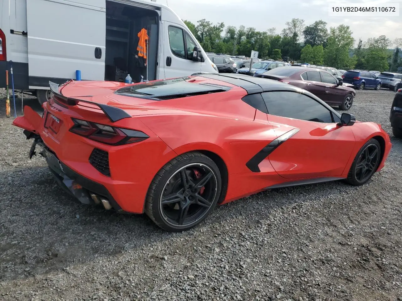2021 Chevrolet Corvette Stingray 2Lt VIN: 1G1YB2D46M5110672 Lot: 58524185