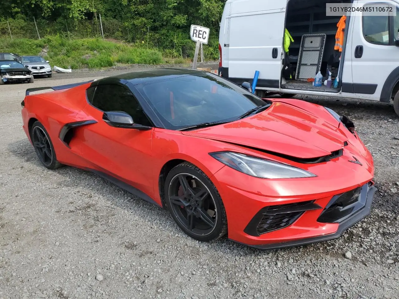 2021 Chevrolet Corvette Stingray 2Lt VIN: 1G1YB2D46M5110672 Lot: 58524185