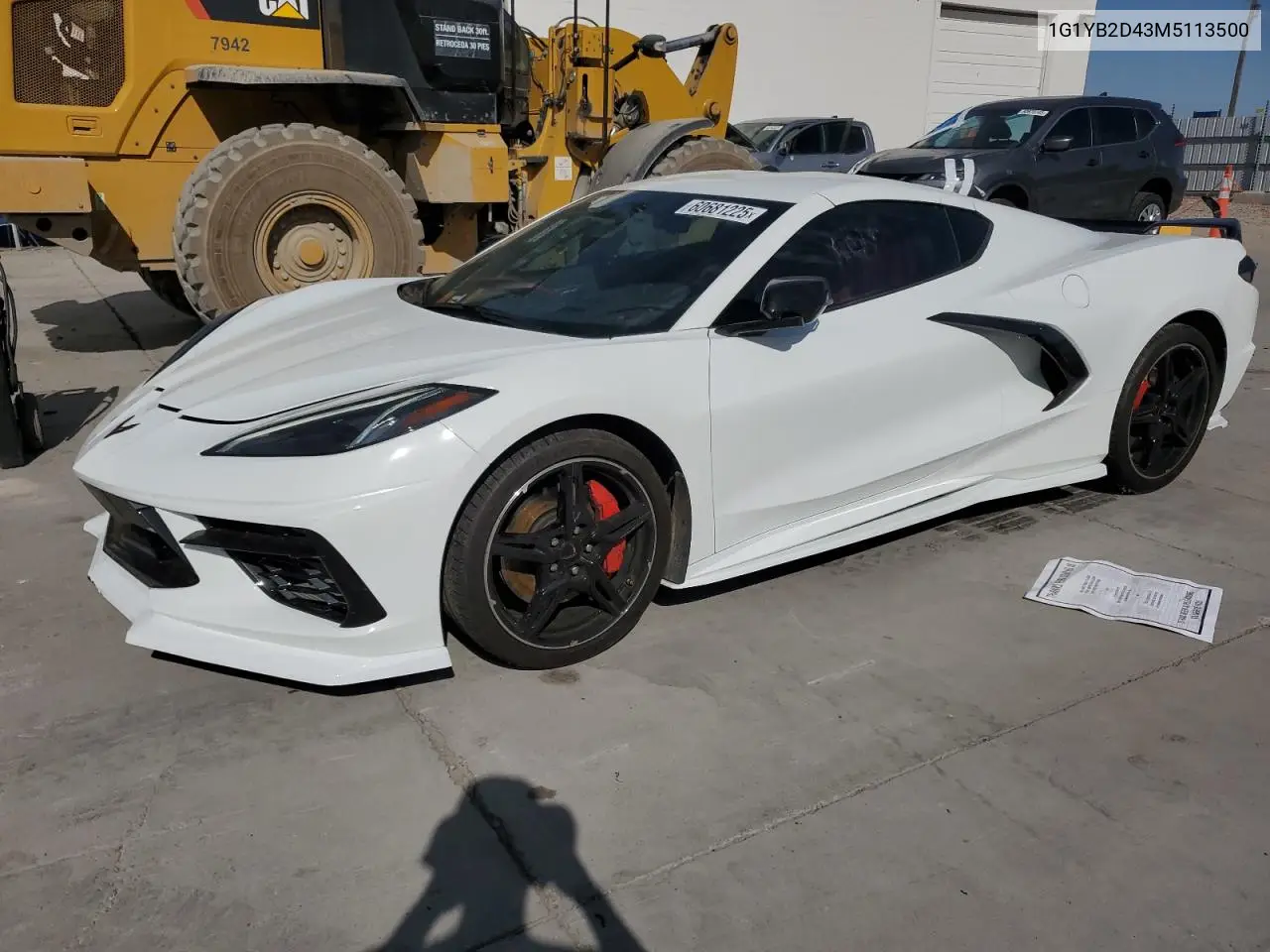 2021 Chevrolet Corvette Stingray 2Lt VIN: 1G1YB2D43M5113500 Lot: 60681225