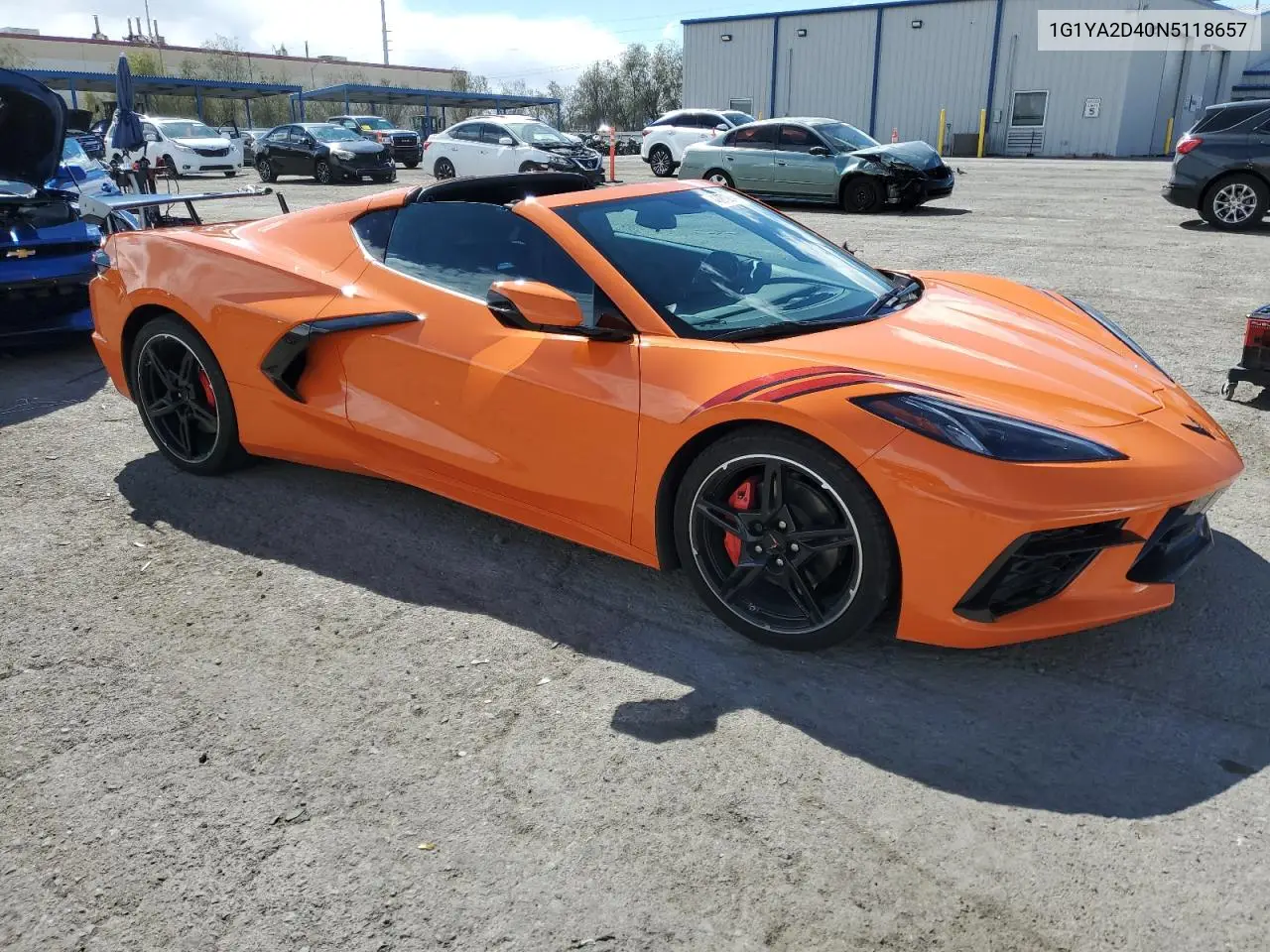 2022 Chevrolet Corvette Stingray 1Lt VIN: 1G1YA2D40N5118657 Lot: 48972845