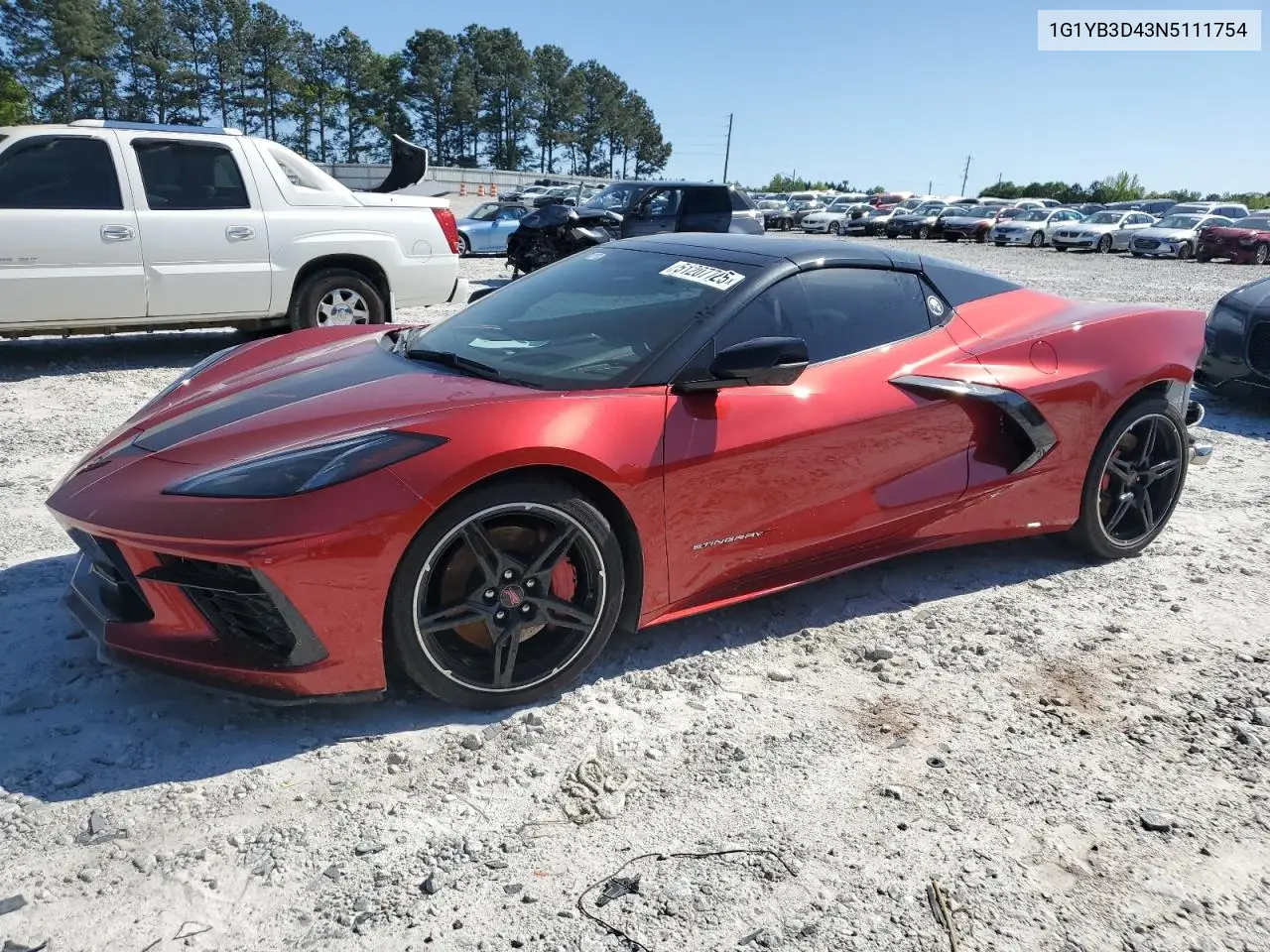 2022 Chevrolet Corvette Stingray 2Lt VIN: 1G1YB3D43N5111754 Lot: 51207725