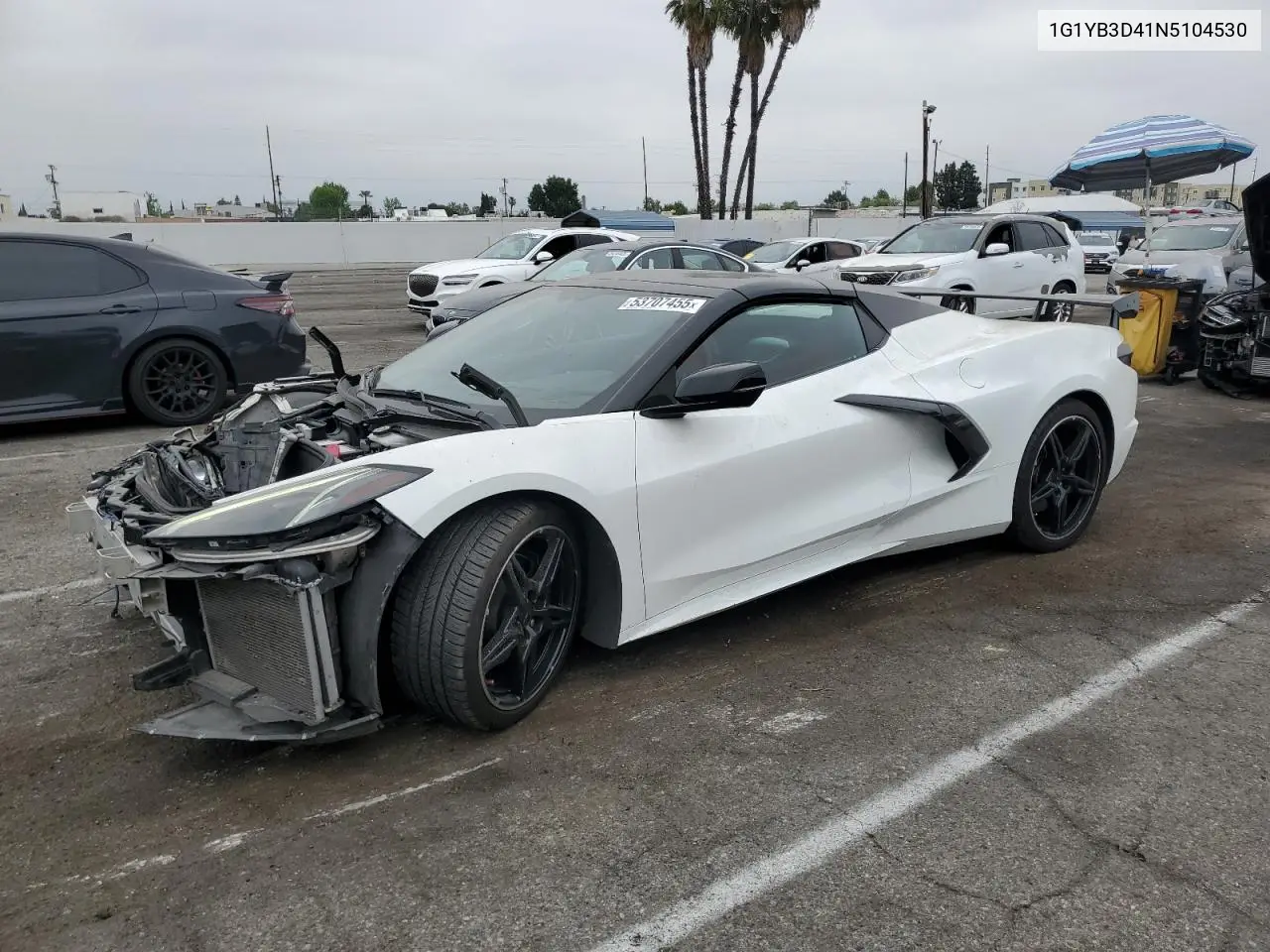 2022 Chevrolet Corvette Stingray 2Lt VIN: 1G1YB3D41N5104530 Lot: 53707455