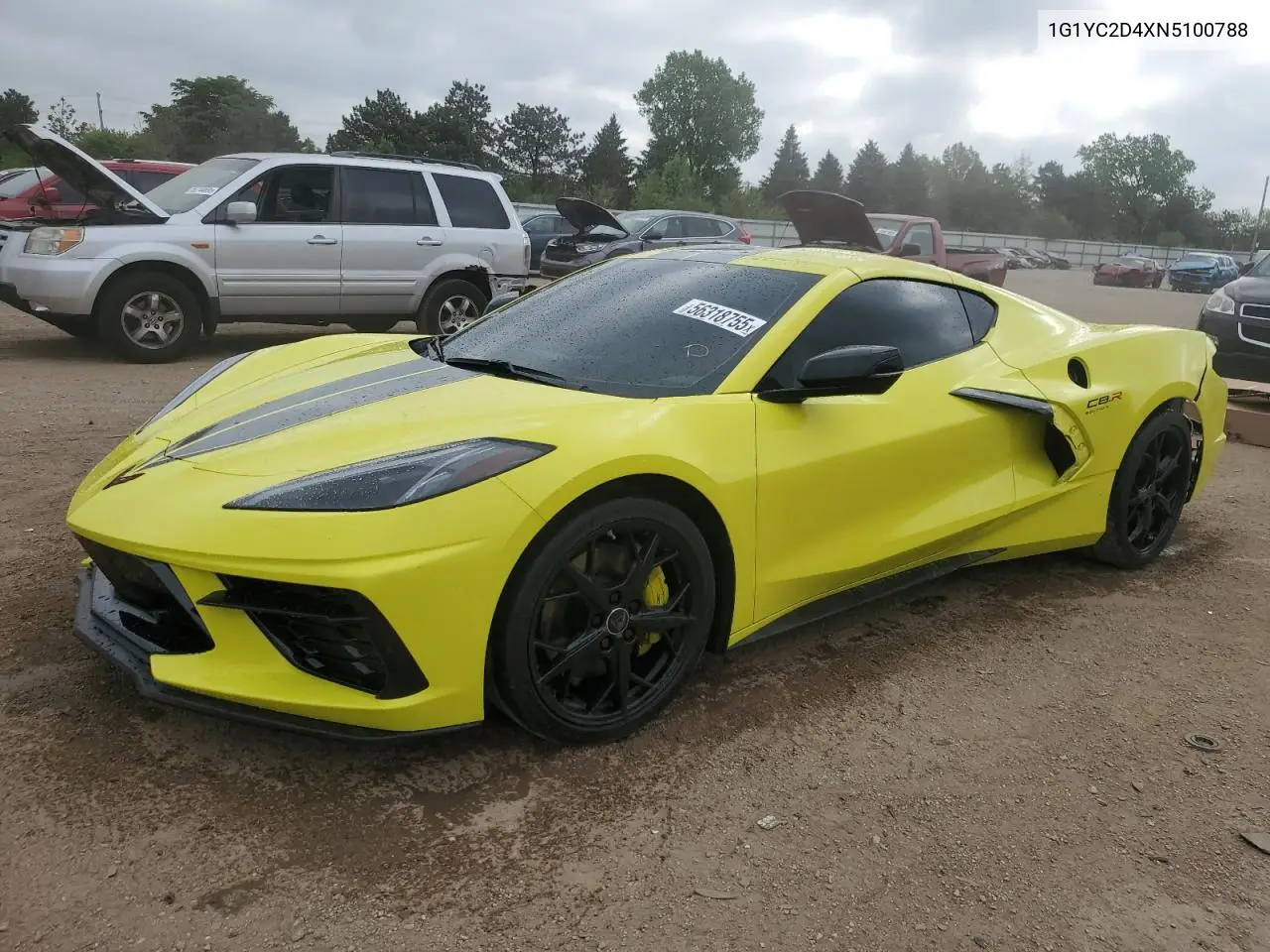 2022 Chevrolet Corvette Stingray 3Lt VIN: 1G1YC2D4XN5100788 Lot: 56318755