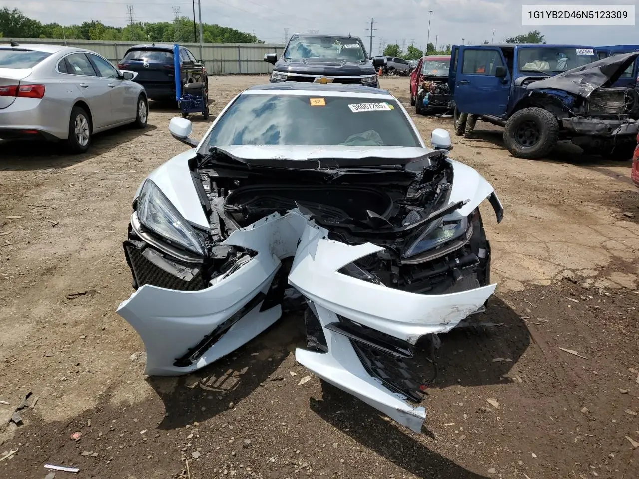 2022 Chevrolet Corvette Stingray 2Lt VIN: 1G1YB2D46N5123309 Lot: 58067265