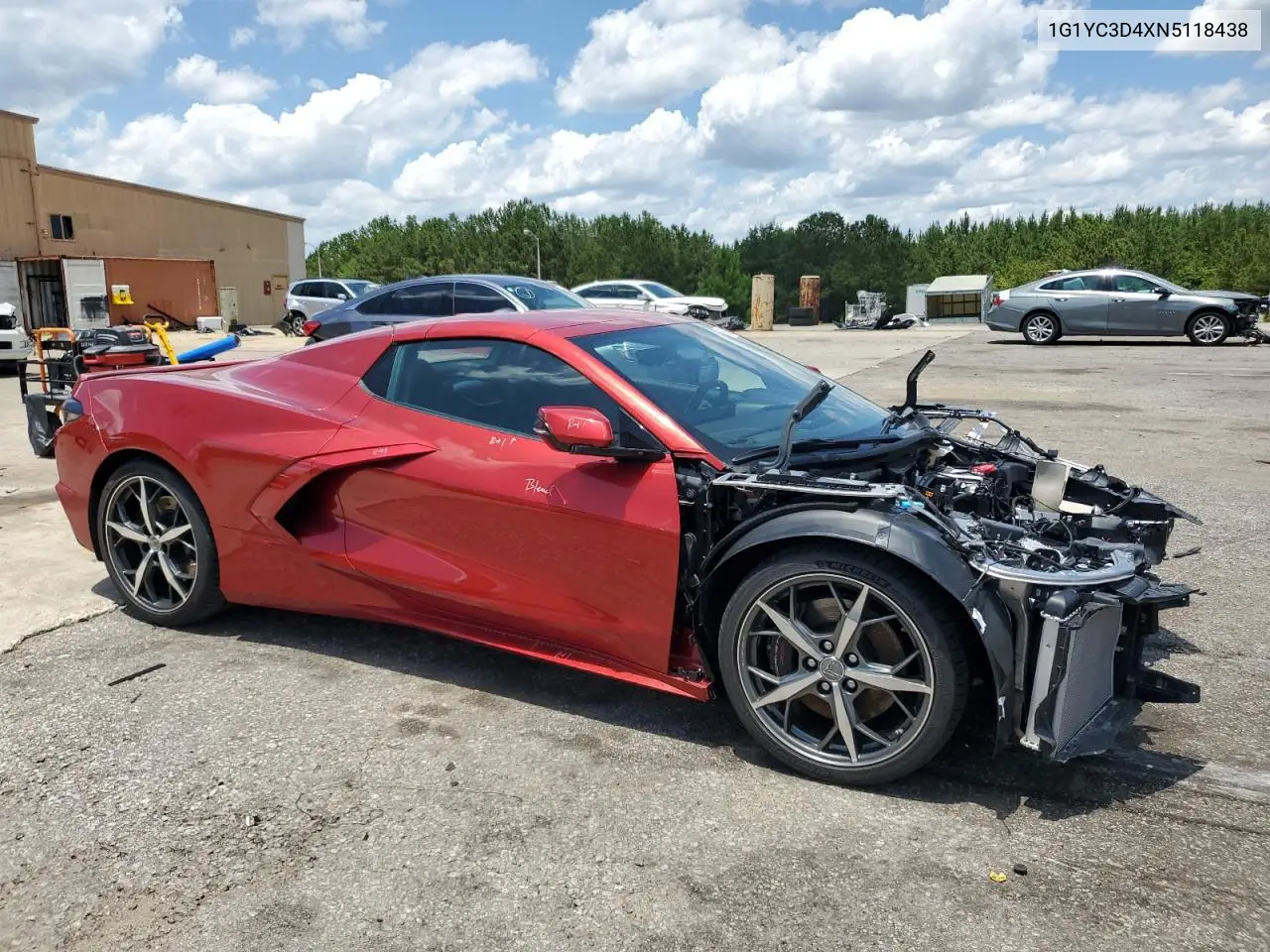 2022 Chevrolet Corvette Stingray 3Lt VIN: 1G1YC3D4XN5118438 Lot: 59428605