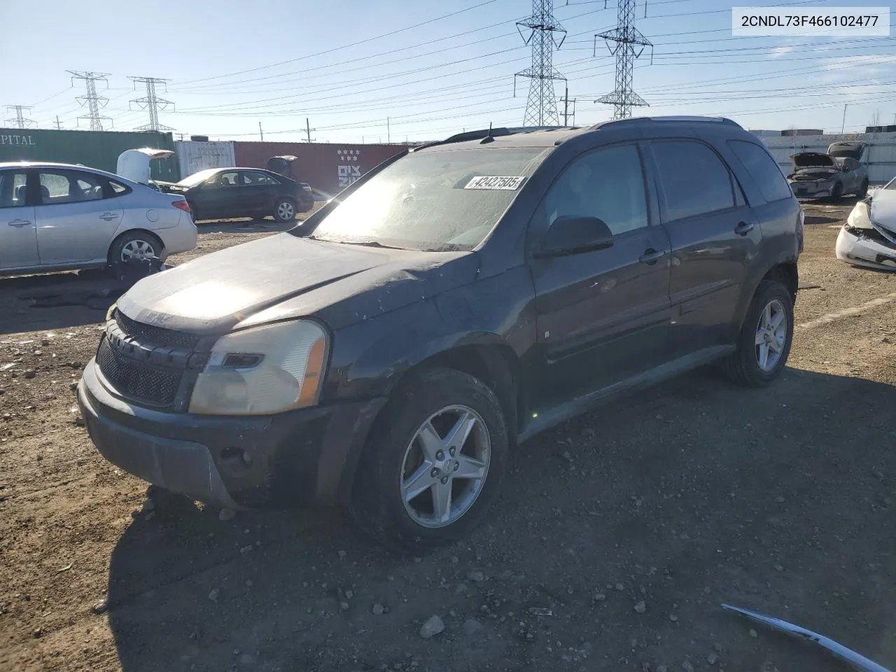 2006 Chevrolet Equinox Lt VIN: 2CNDL73F466102477 Lot: 42427505