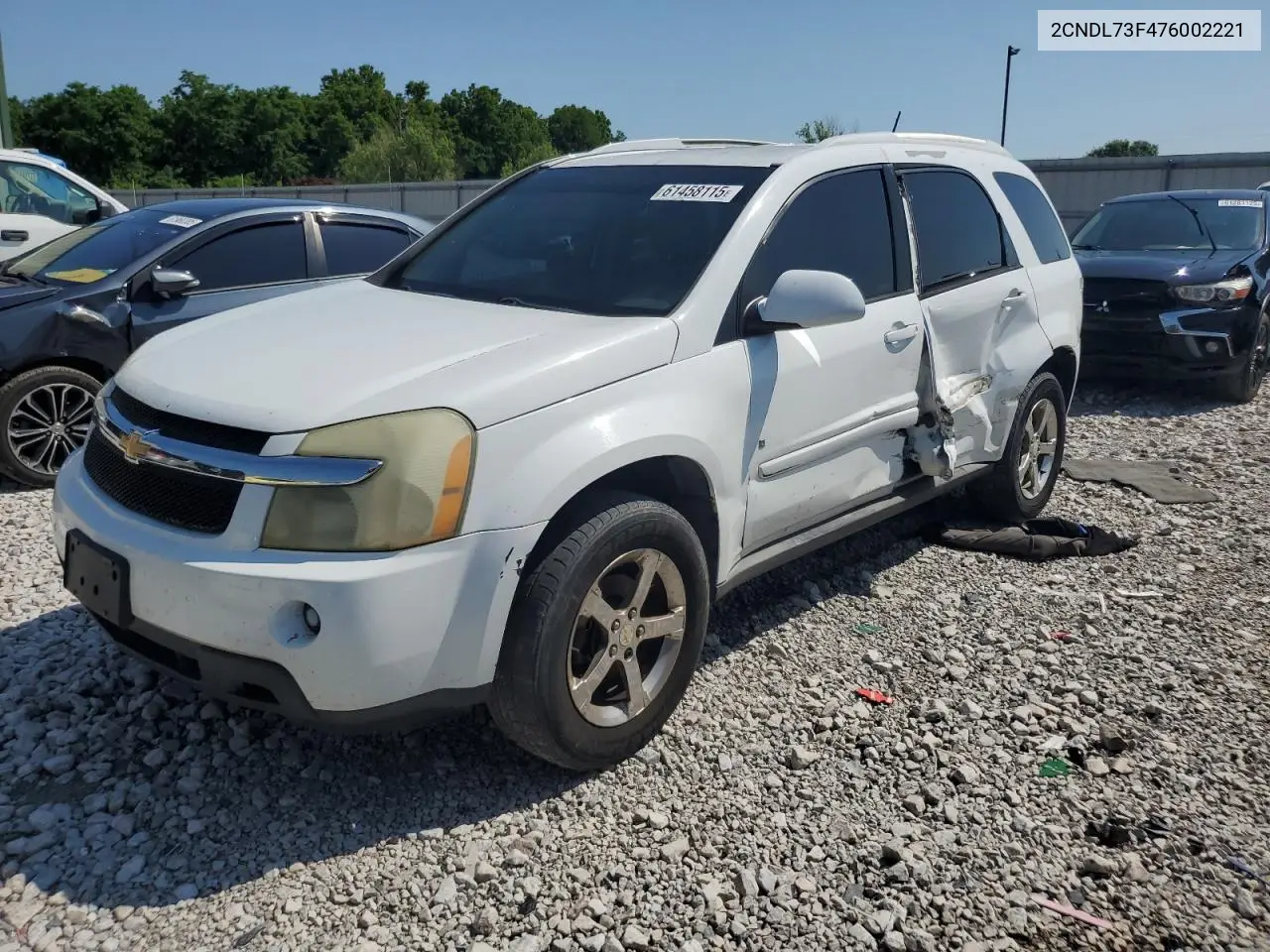 2007 Chevrolet Equinox Lt VIN: 2CNDL73F476002221 Lot: 61458115