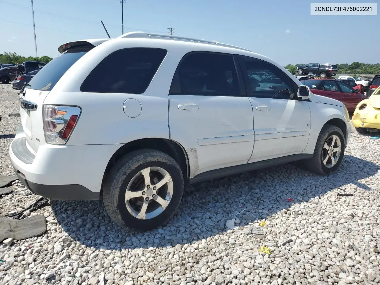 2007 Chevrolet Equinox Lt VIN: 2CNDL73F476002221 Lot: 61458115