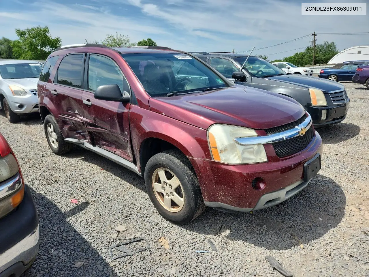 2008 Chevrolet Equinox Ls VIN: 2CNDL23FX86309011 Lot: 62534285