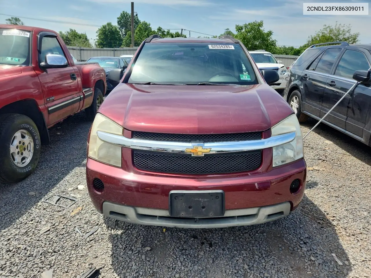 2008 Chevrolet Equinox Ls VIN: 2CNDL23FX86309011 Lot: 62534285